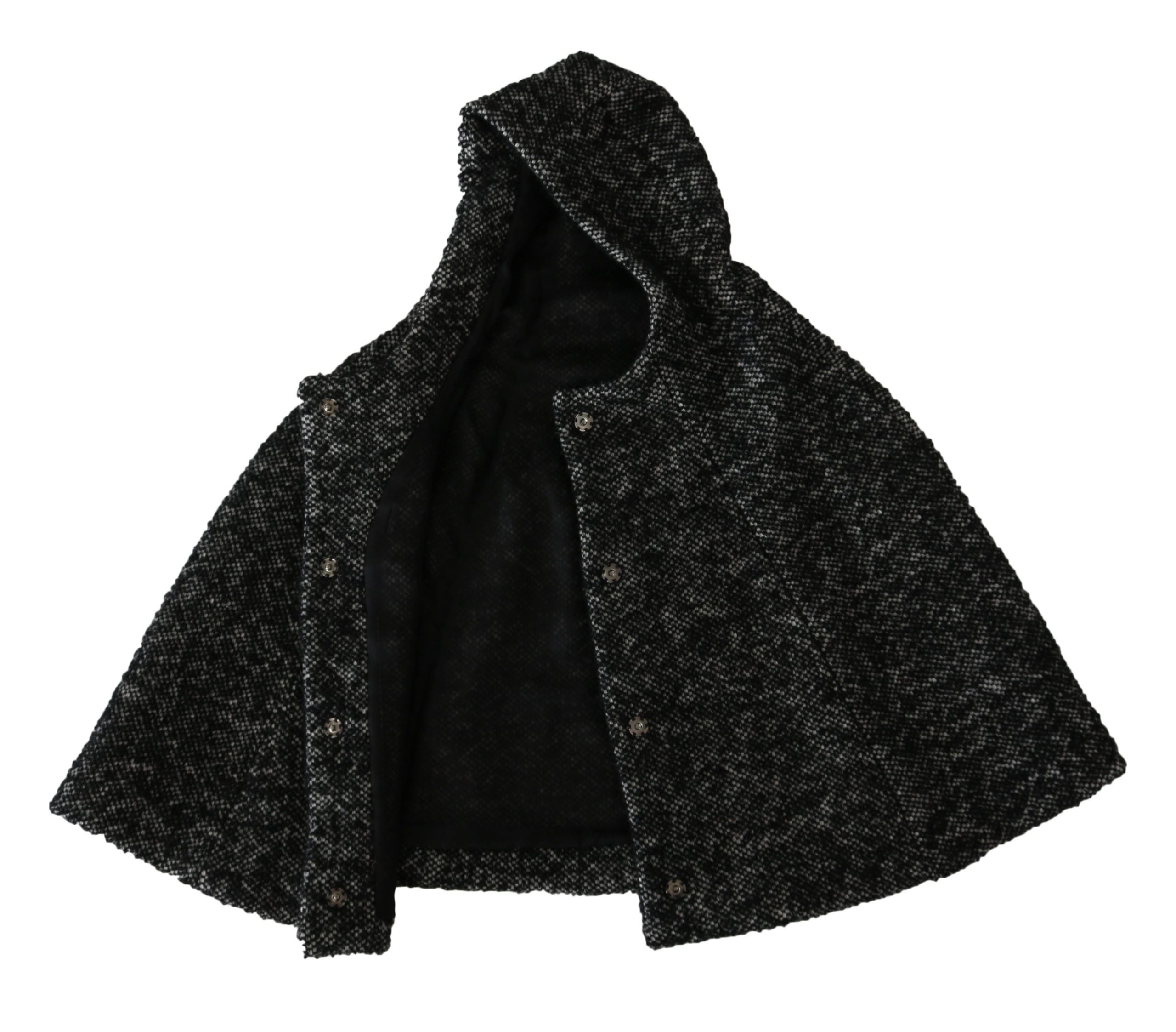 Dolce & Gabbana Gray Tweet Wool Kaftan Jacket Coat Top Dolce & Gabbana