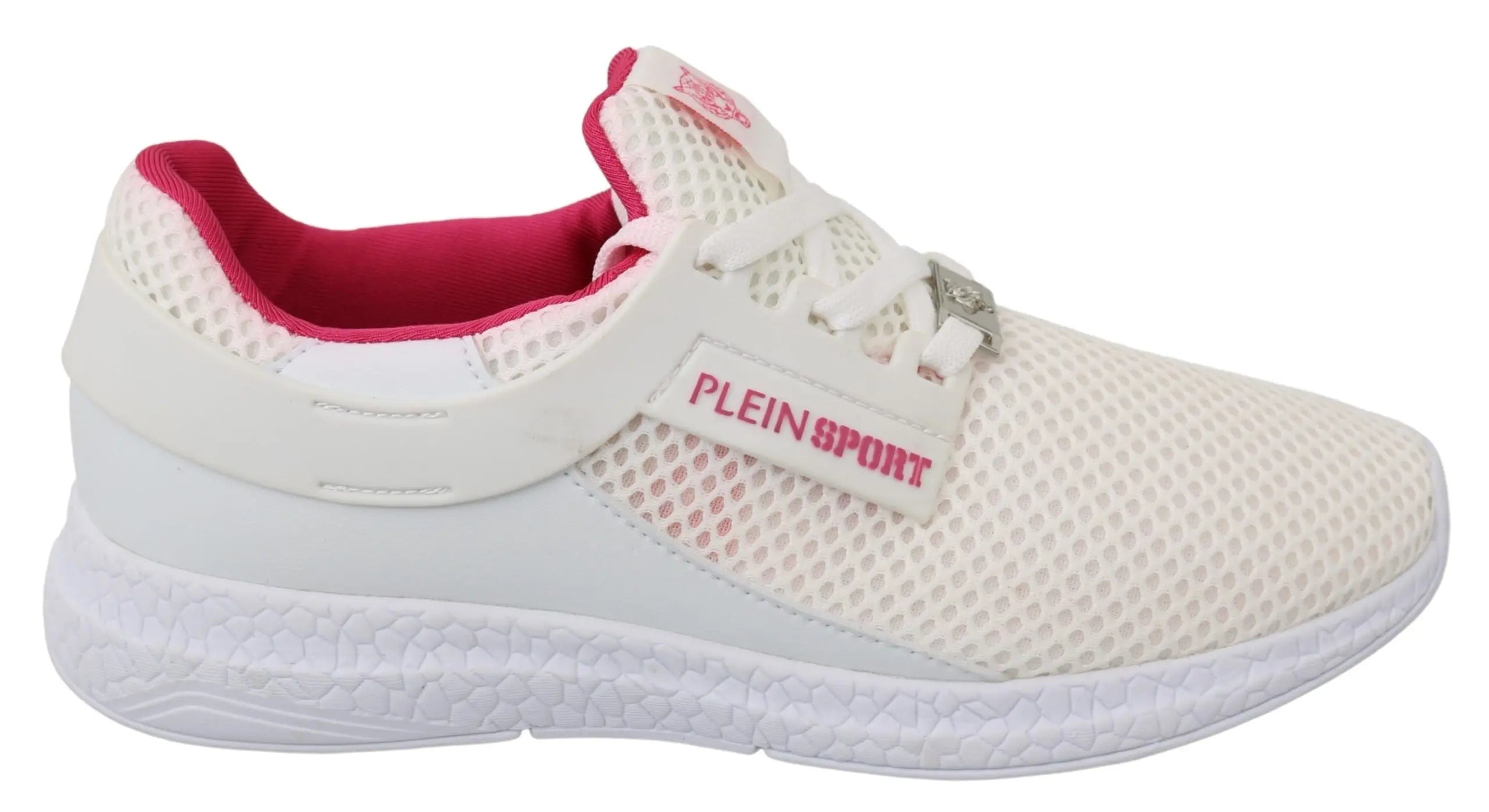 Philipp Plein White Pink Polyester Becky Sneakers Shoes Philipp Plein