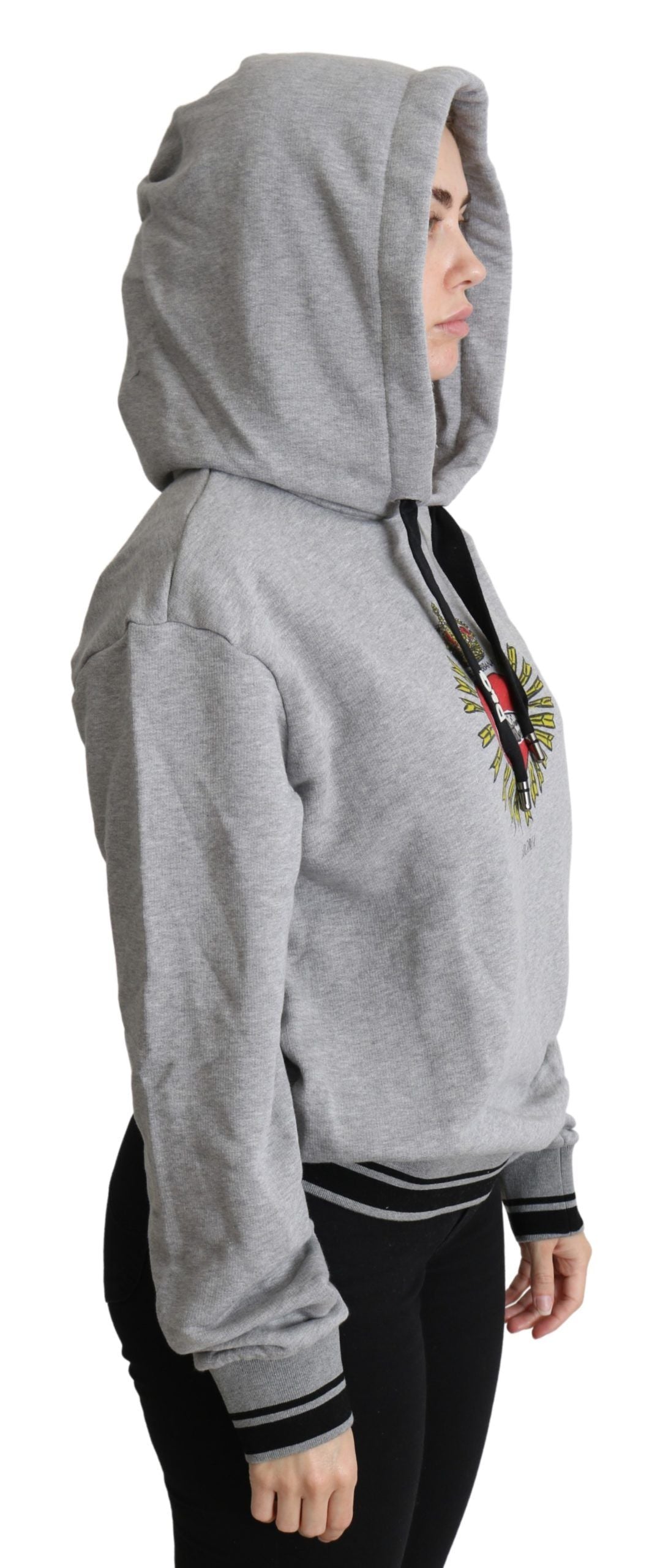 Dolce & Gabbana Gray Printed Hooded Exclusive Logo Sweater Dolce & Gabbana