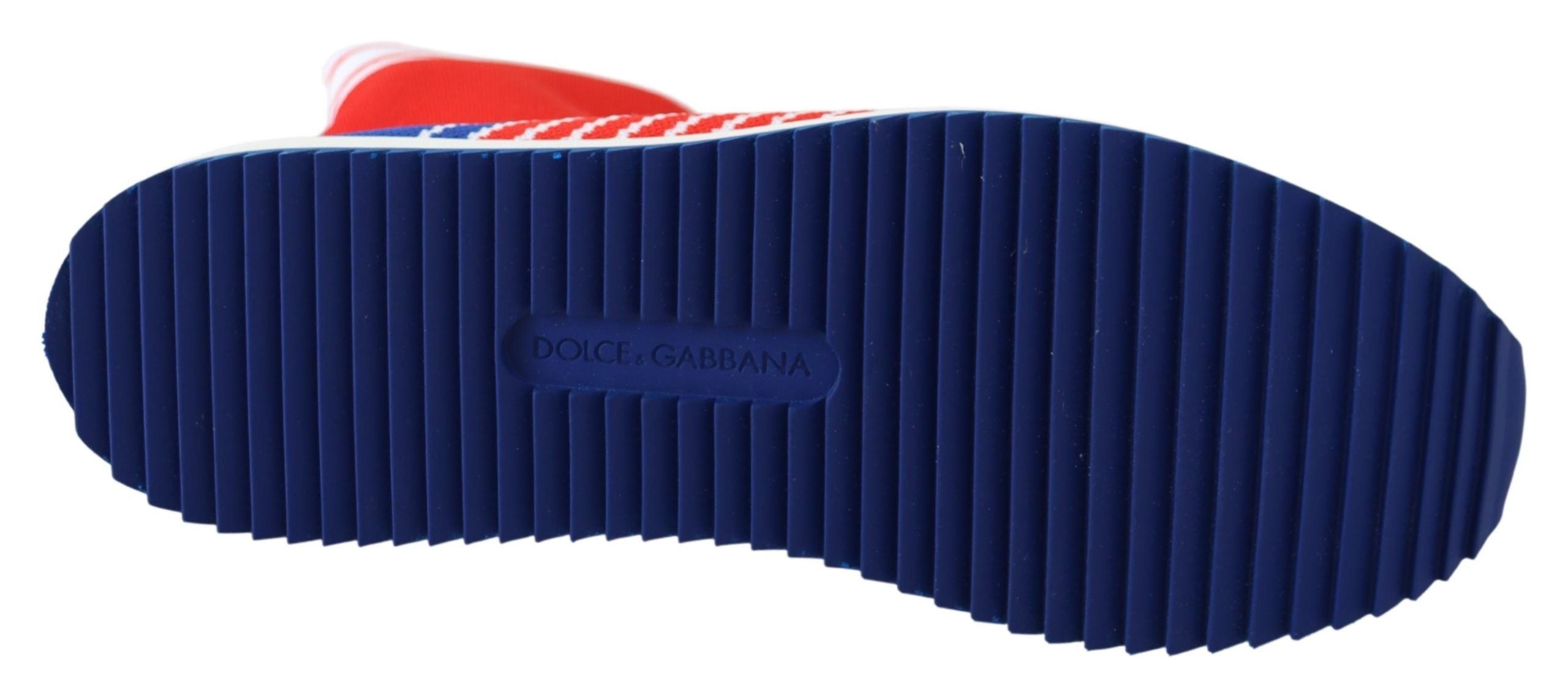 Dolce & Gabbana Blue Red Sorrento Logo Sneakers Socks Shoes Dolce & Gabbana