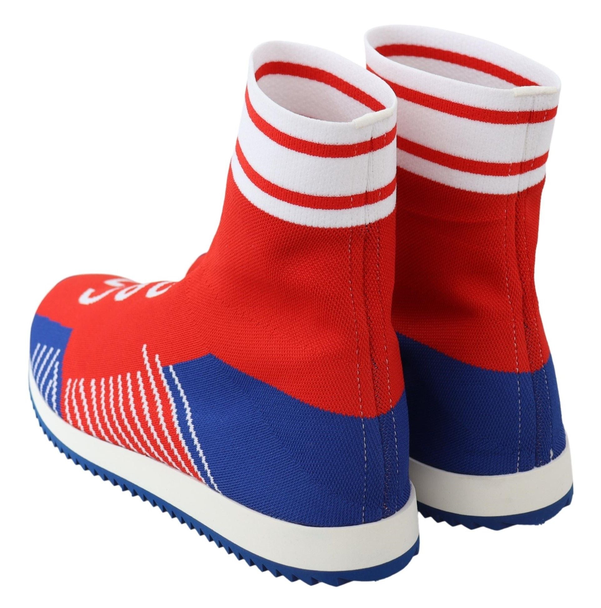 Dolce & Gabbana Blue Red Sorrento Logo Sneakers Socks Shoes Dolce & Gabbana
