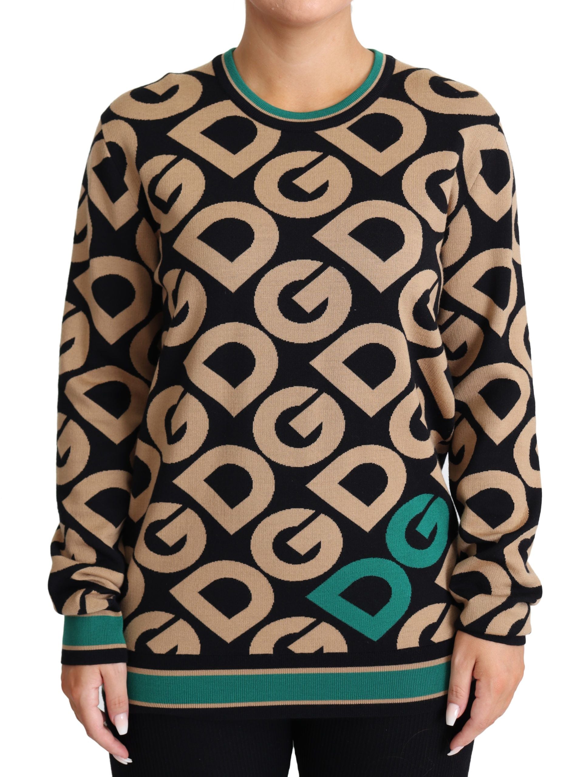 Dolce & Gabbana Multicolor DG Mania Wool Crewneck Pullover Sweater Dolce & Gabbana
