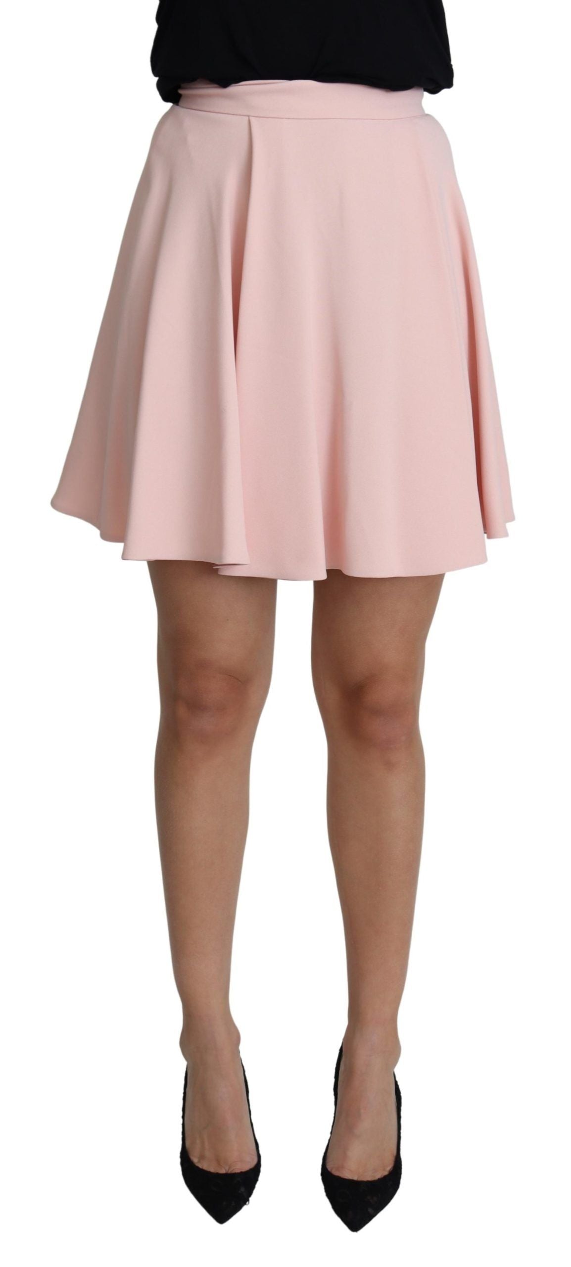 Dolce & Gabbana Pink Tuck Pleat Flare A-line Mini Rayon Dolce & Gabbana