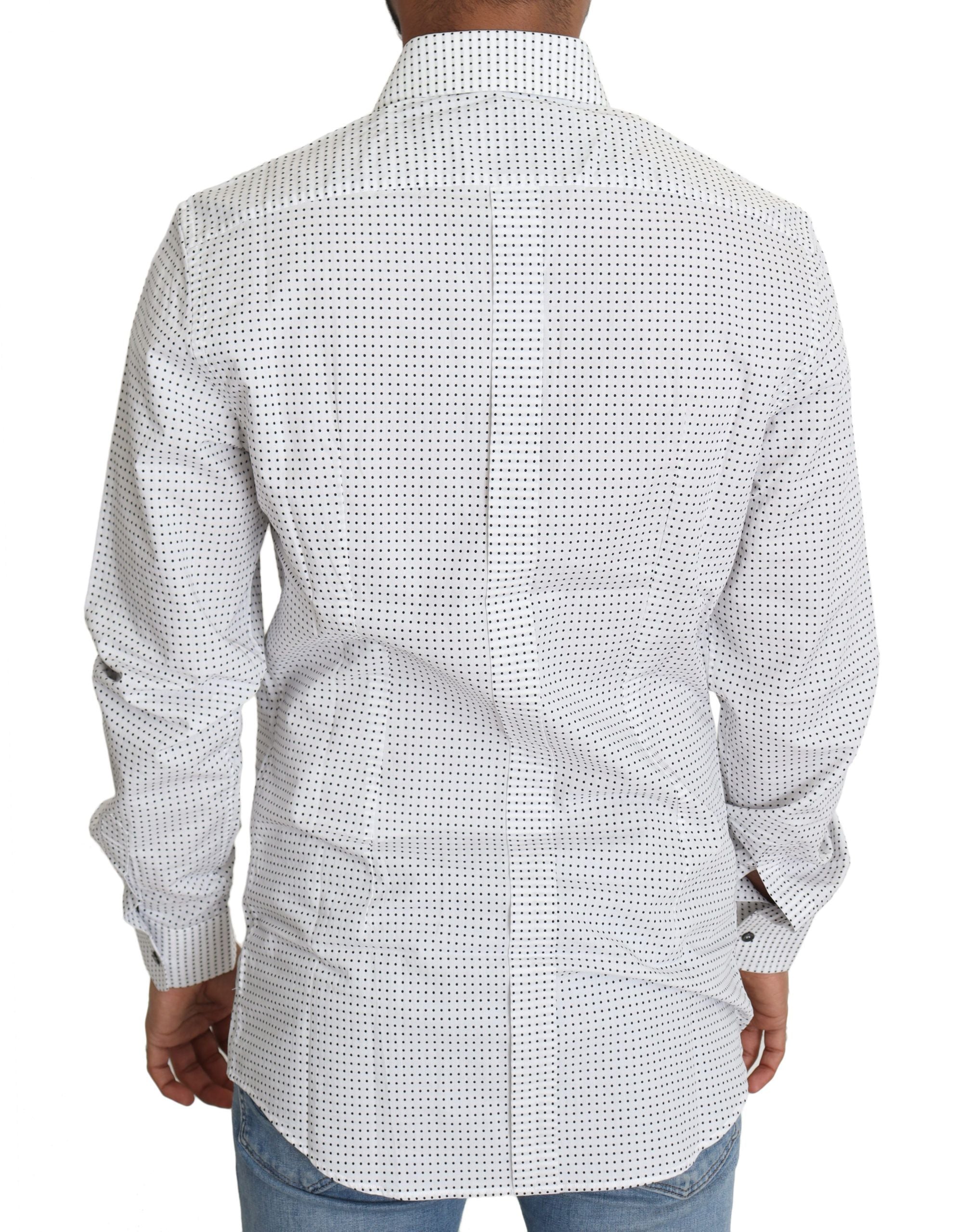 Dolce & Gabbana Black White Polka Dots Dress Shirt Dolce & Gabbana