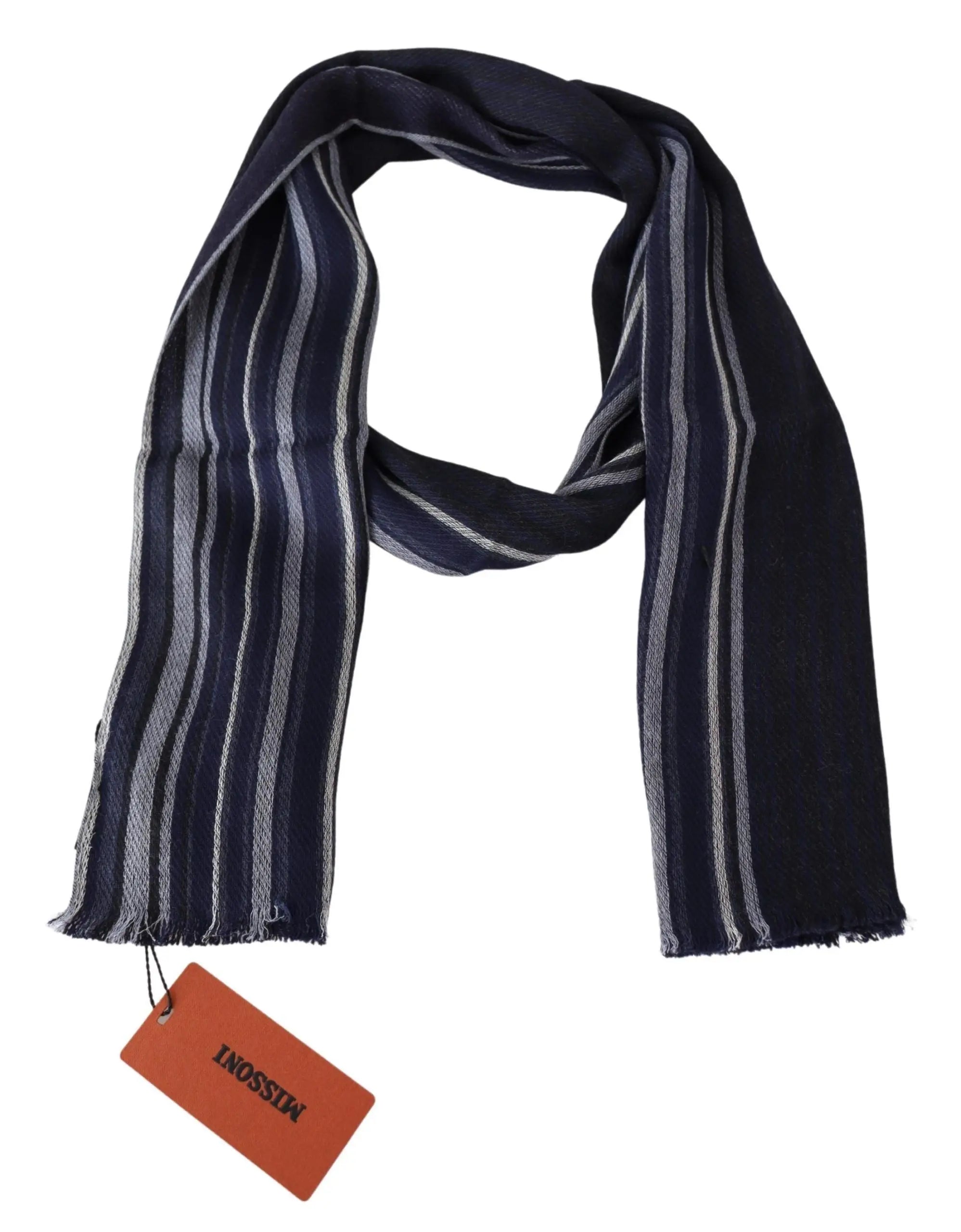 Missoni Multicolor Wool Striped Unisex Wrap Fringes Shawl Missoni