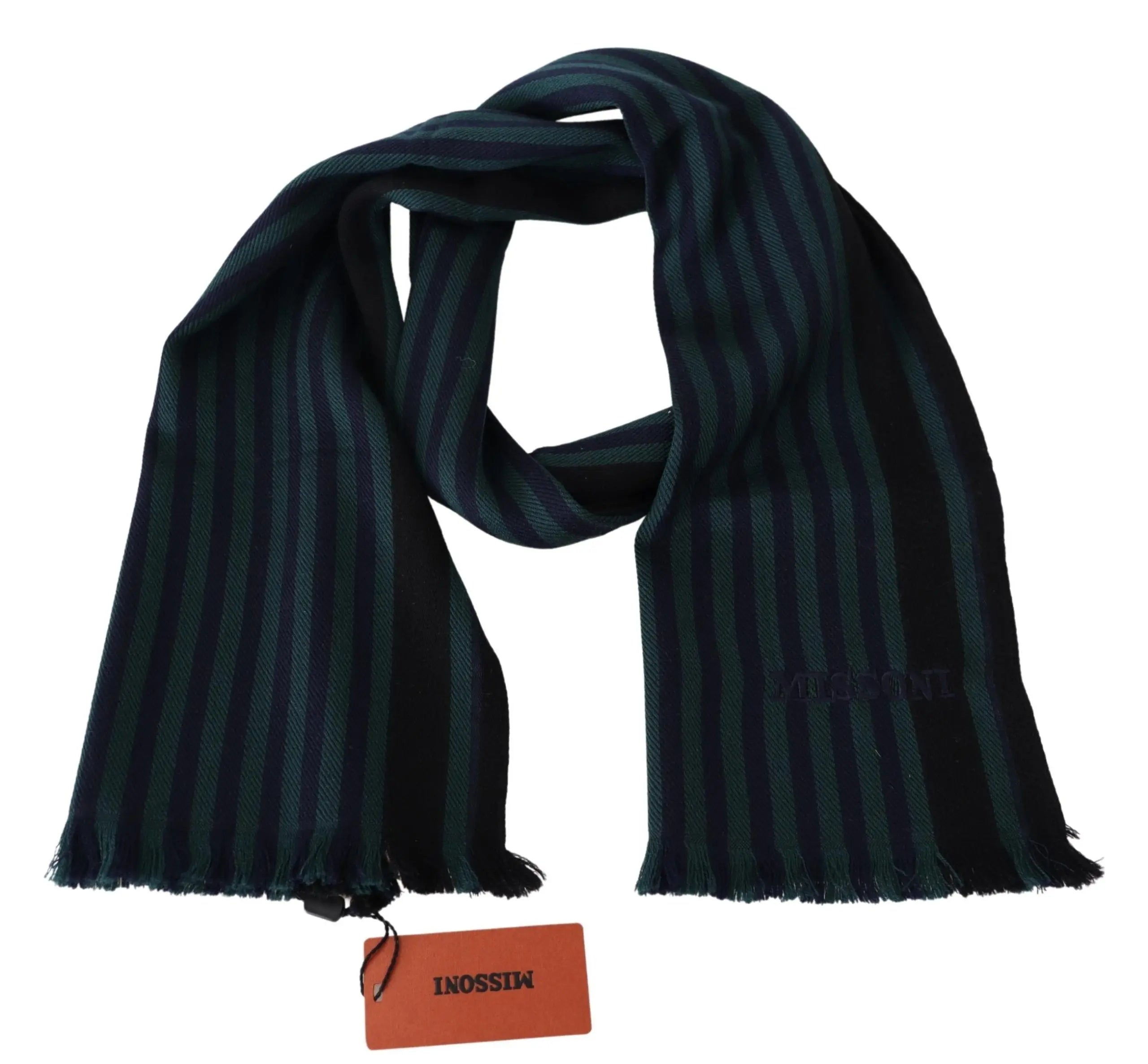 Missoni Multicolor Striped Wool Unisex Neck Wrap Shawl Missoni