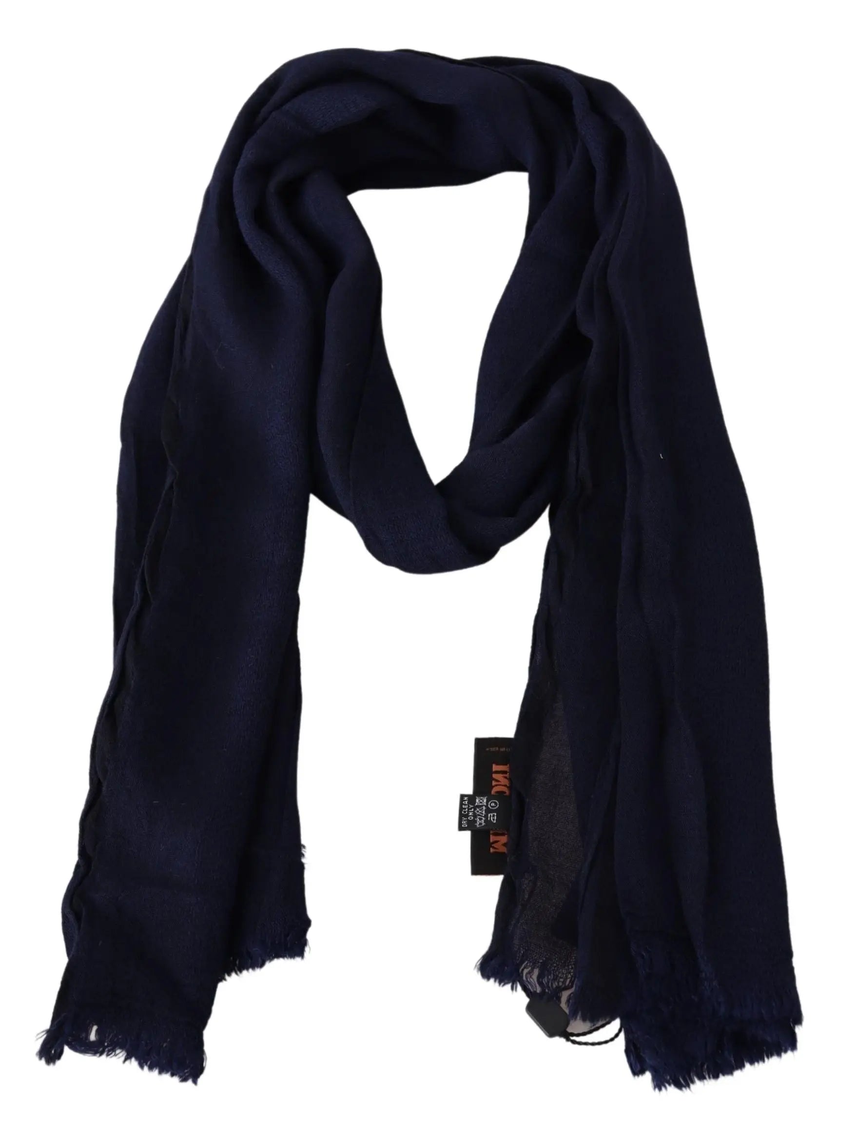 Missoni Blue Wool Knit Unisex Neck Wrap Scarf Missoni