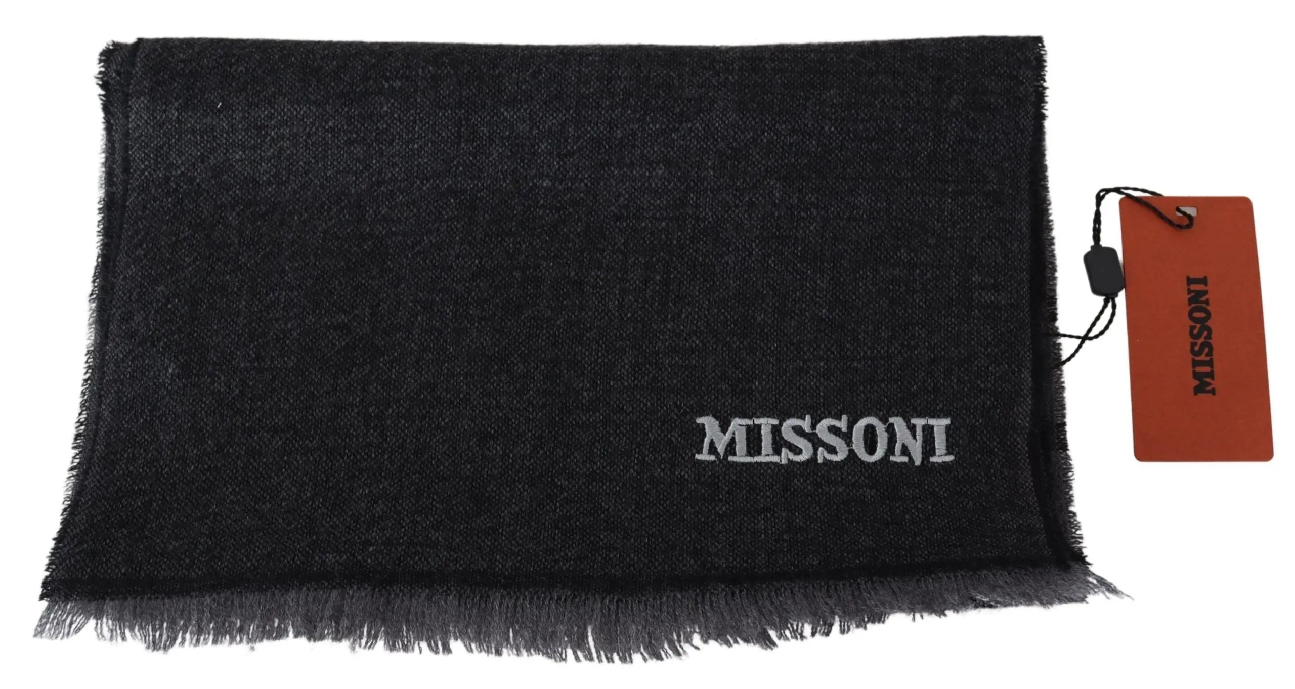 Missoni Black Striped Wool Unisex Neck Wrap Scarf Missoni
