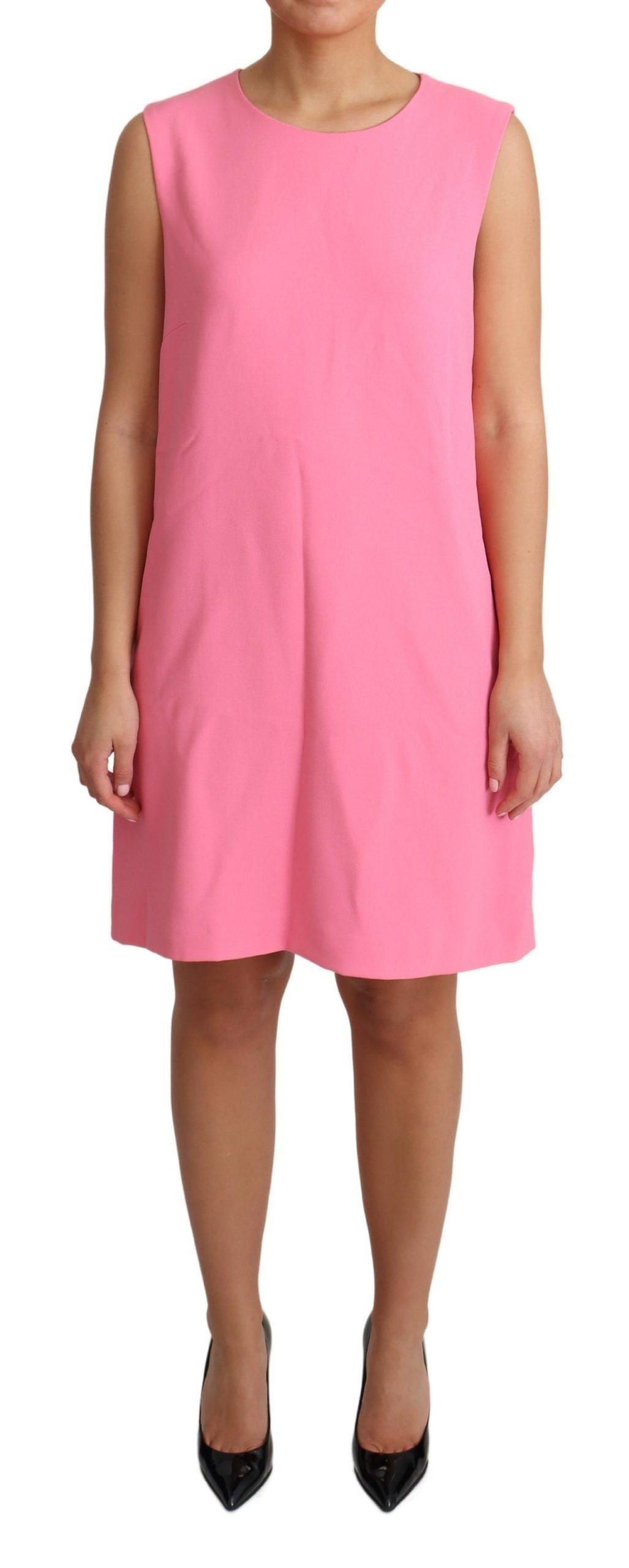 Dolce & Gabbana Pink Shift Sleeveless Knee Length Dress Dolce & Gabbana