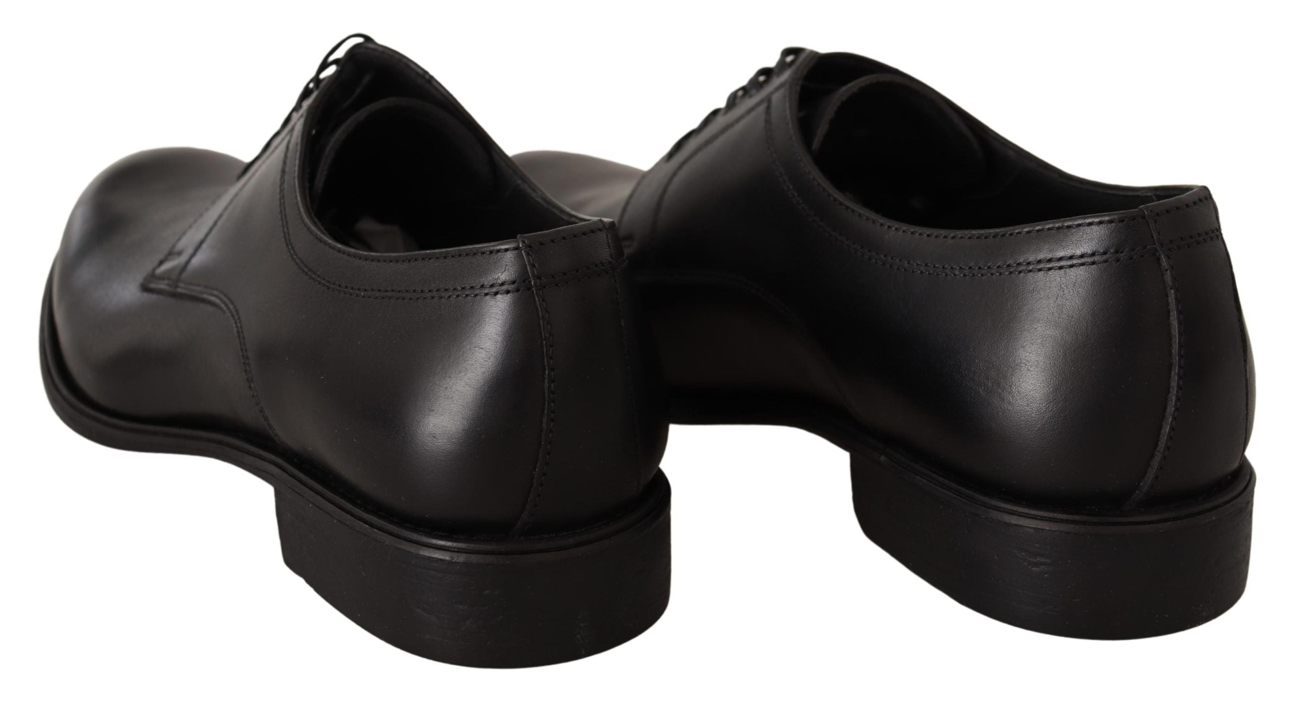 Dolce & Gabbana Black Leather Lace Up Mens Formal Derby Shoes Dolce & Gabbana