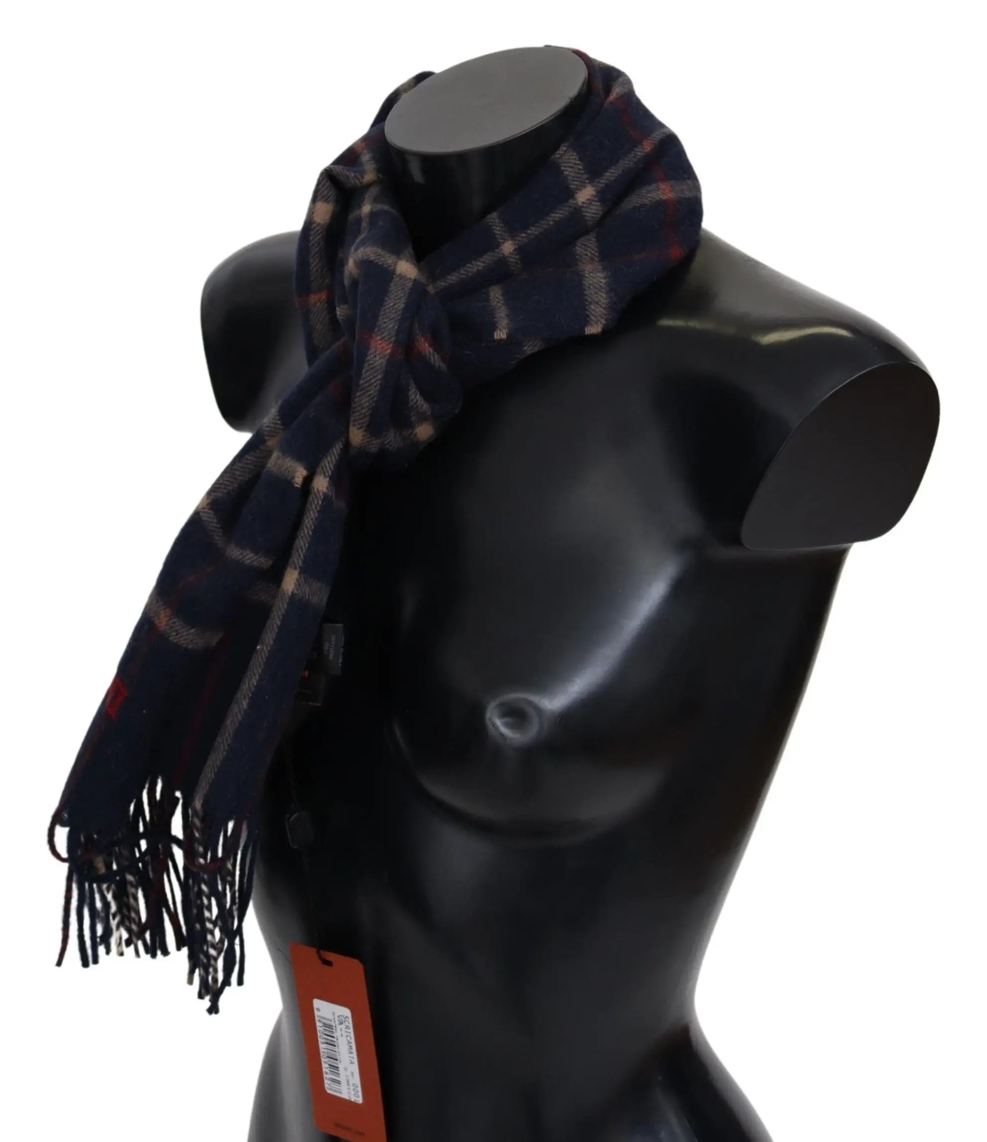 Missoni Black Checkered Unisex Neck Wrap Fringes Scarf Missoni