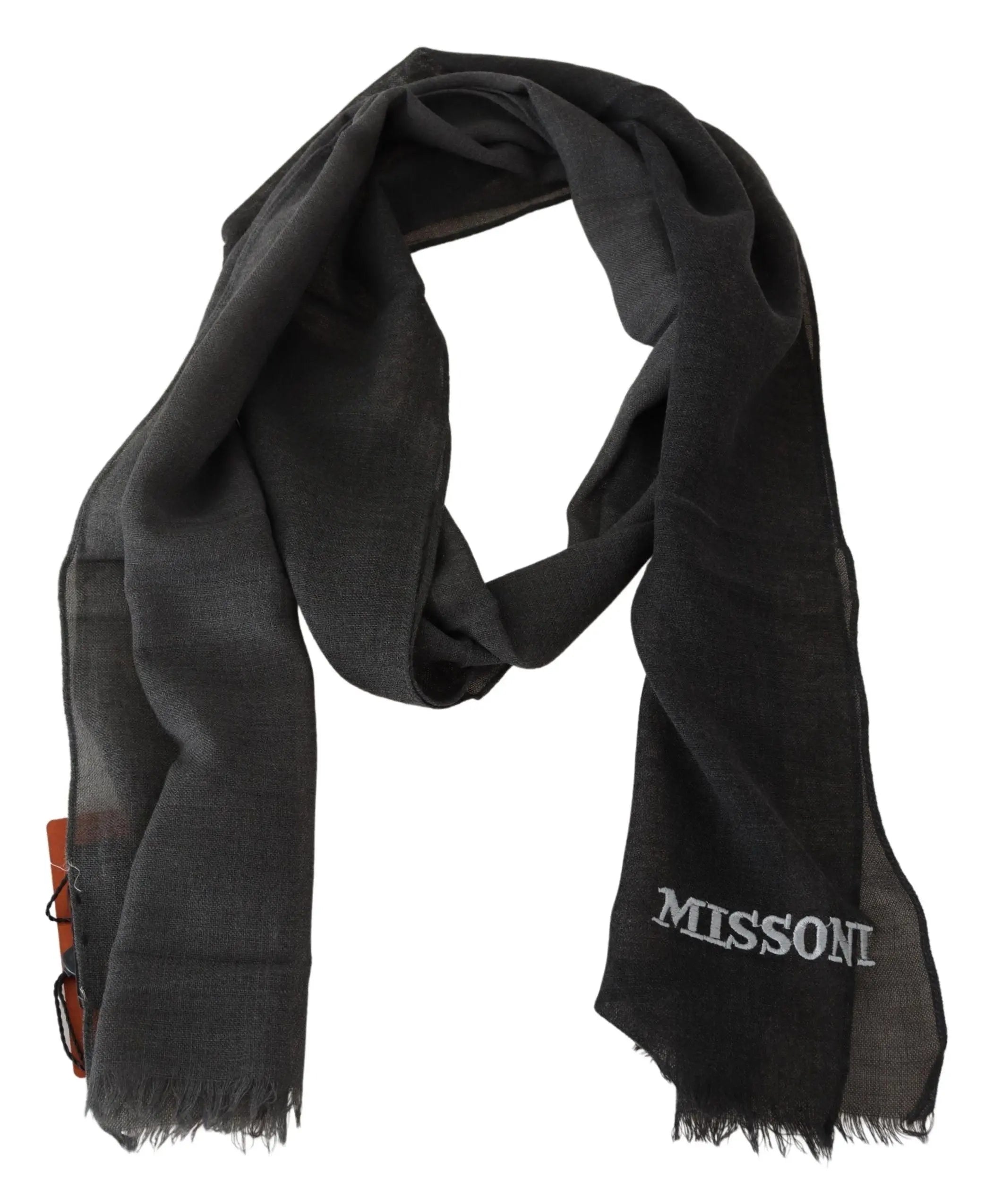 Missoni Black 100% Wool Unisex Neck Wrap Scarf Missoni