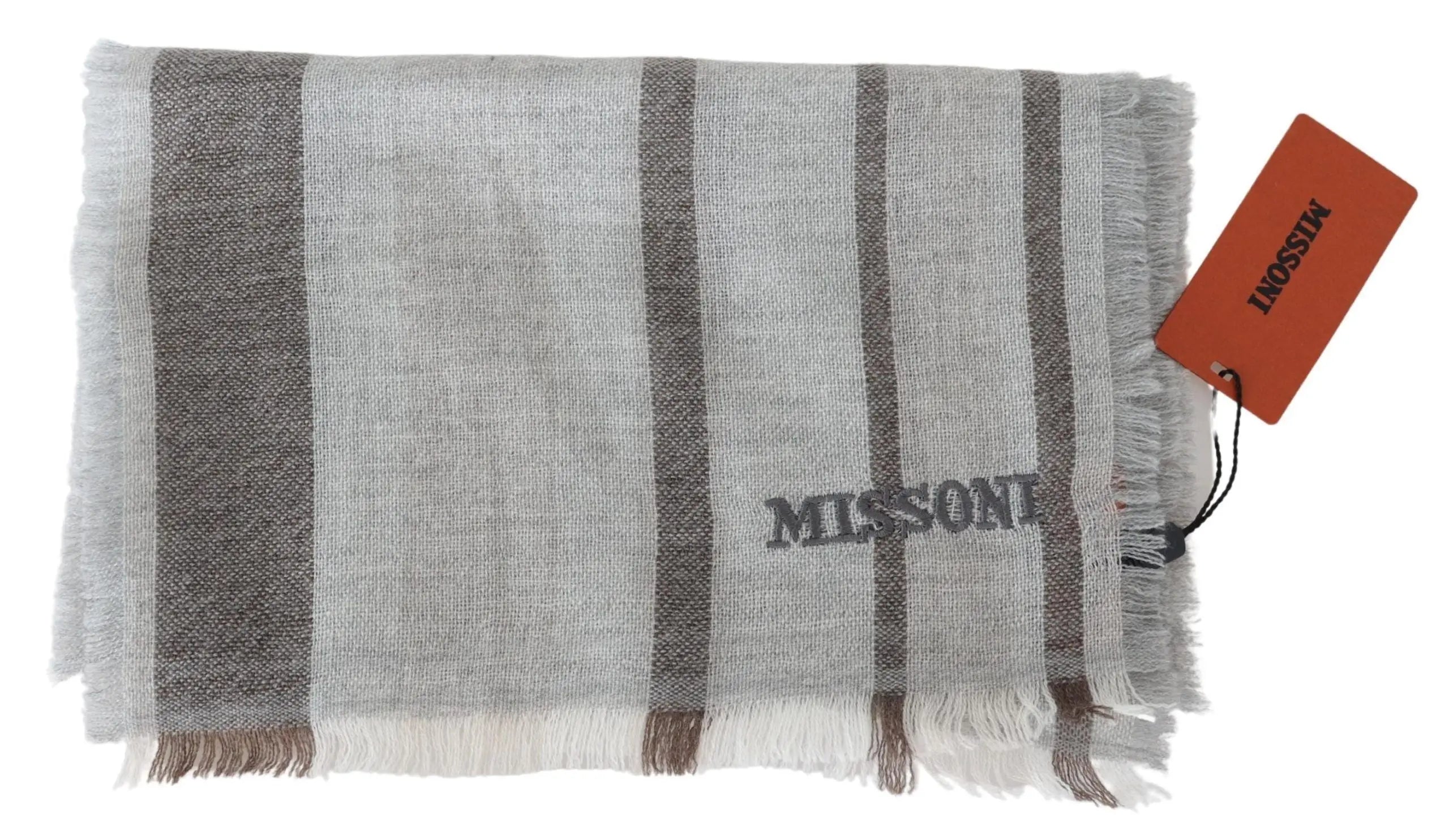 Missoni Multicolor Striped Wool Unisex Neck Wrap Scarf Missoni