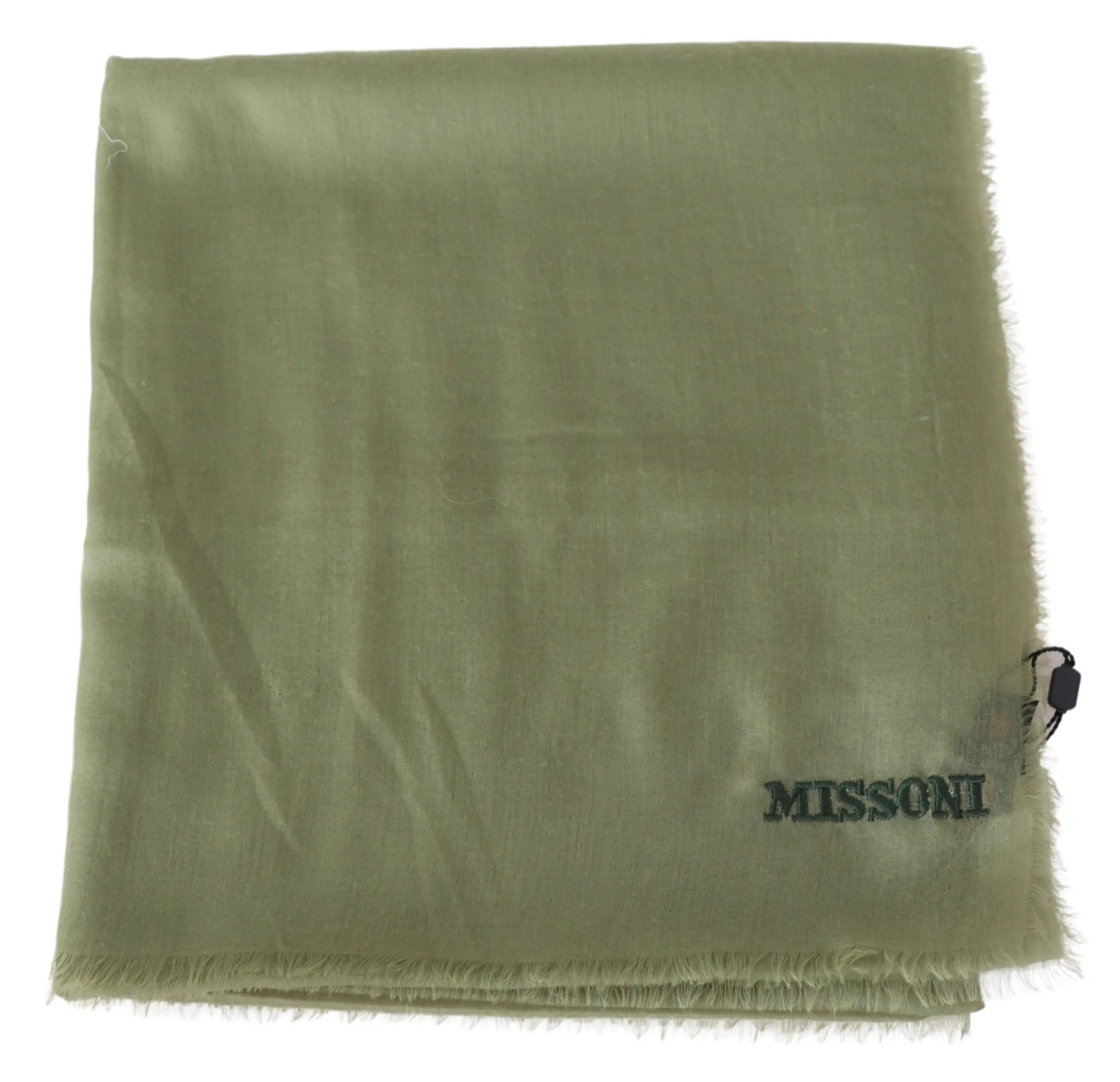 Missoni Green Cashmere Unisex Neck Wrap Scarf Missoni