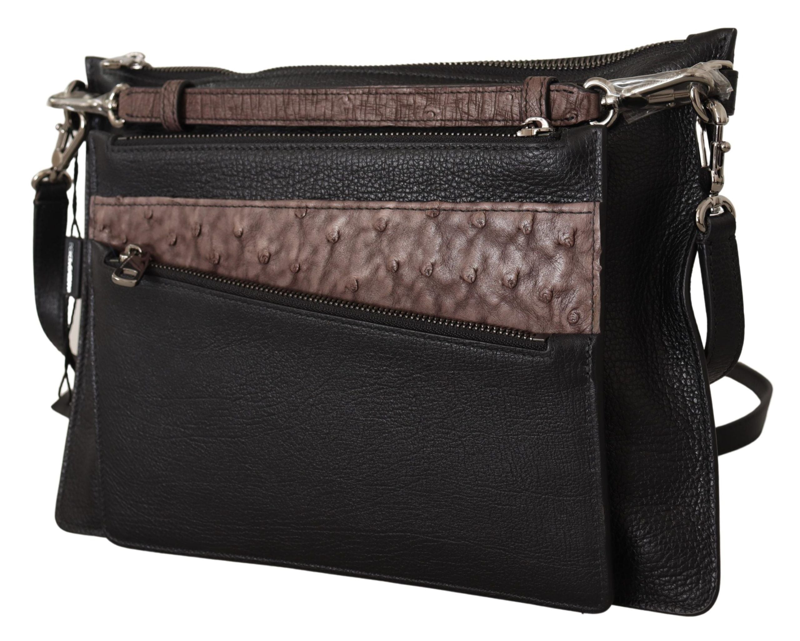 Dolce & Gabbana Black Exotic Leather Shoulder Sling Alta Sartoria Bag Dolce & Gabbana
