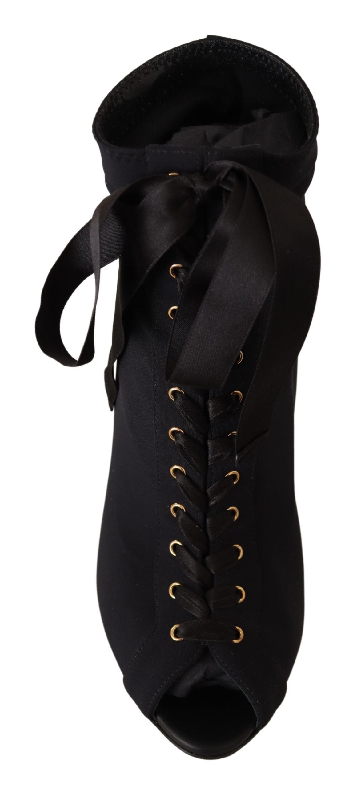 Dolce & Gabbana Black Stretch Short Ankle Boots Shoes Dolce & Gabbana