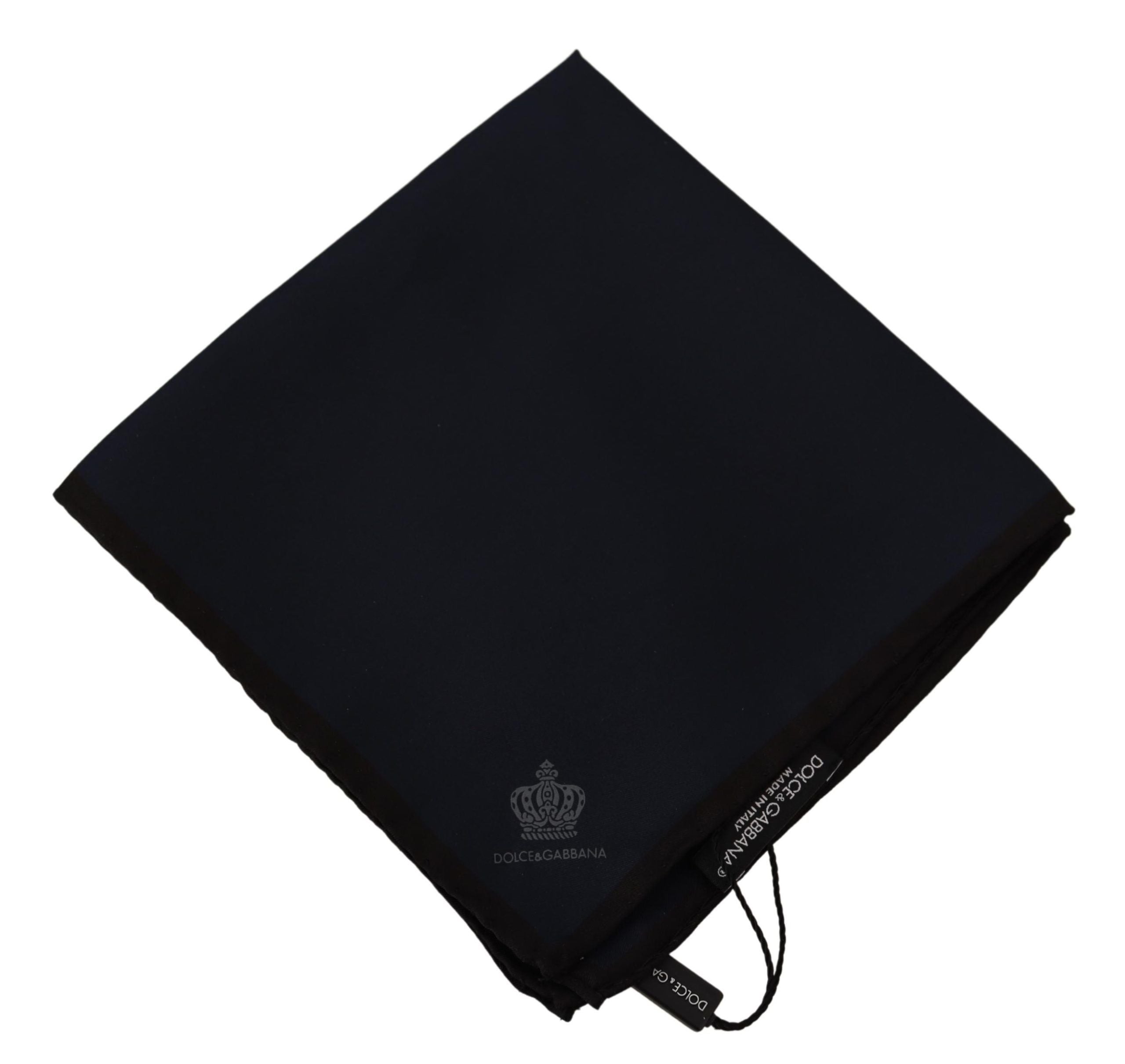 Dolce & Gabbana Black Square Handkerchief 100% Silk Scarf Dolce & Gabbana