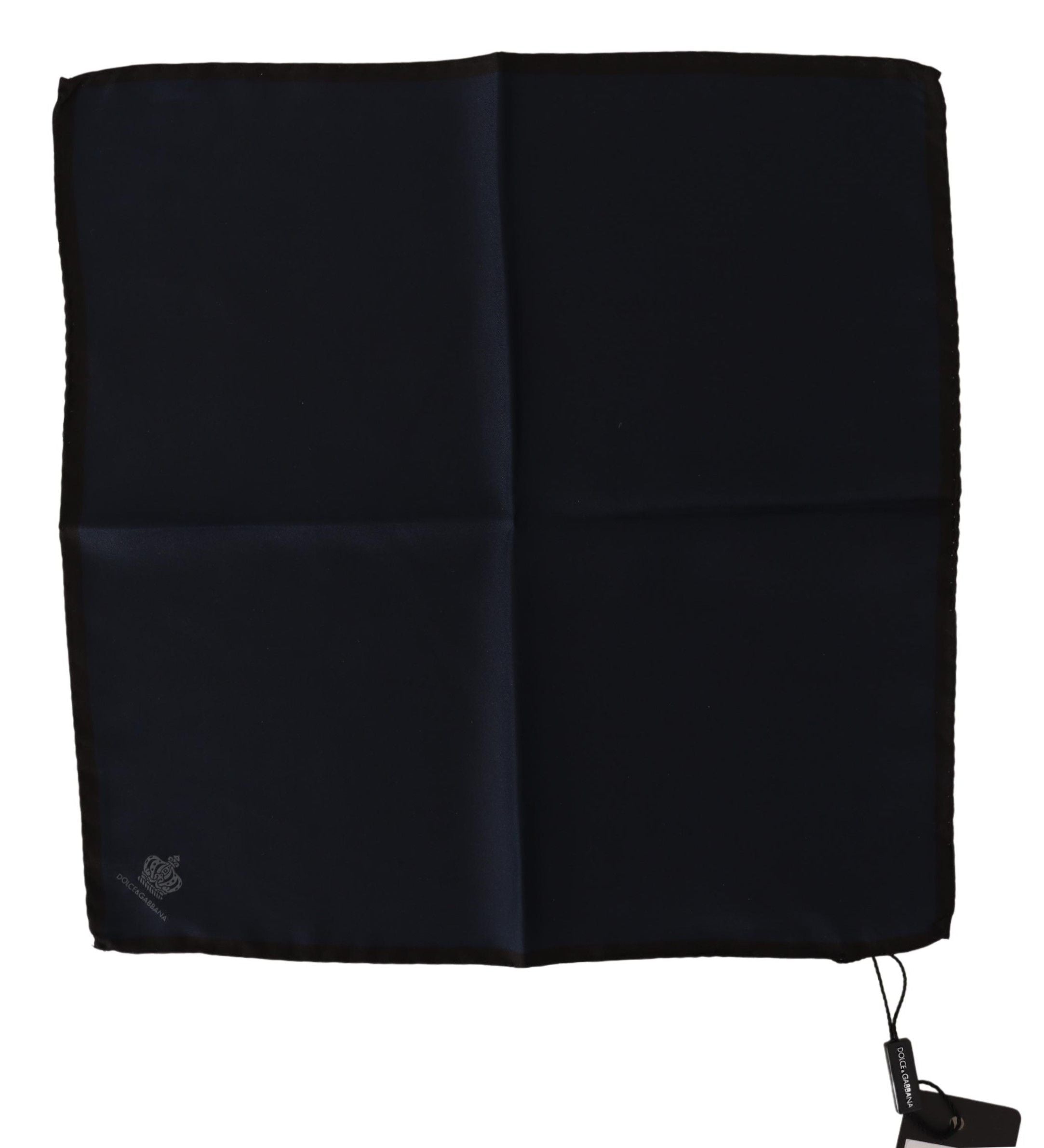 Dolce & Gabbana Black Square Handkerchief 100% Silk Scarf Dolce & Gabbana