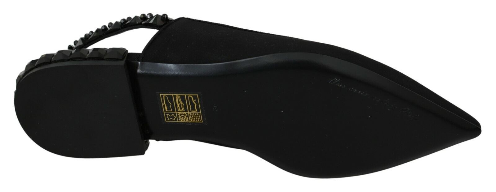 Dolce & Gabbana Black Flats Slingback Charmeuse Shoes Dolce & Gabbana