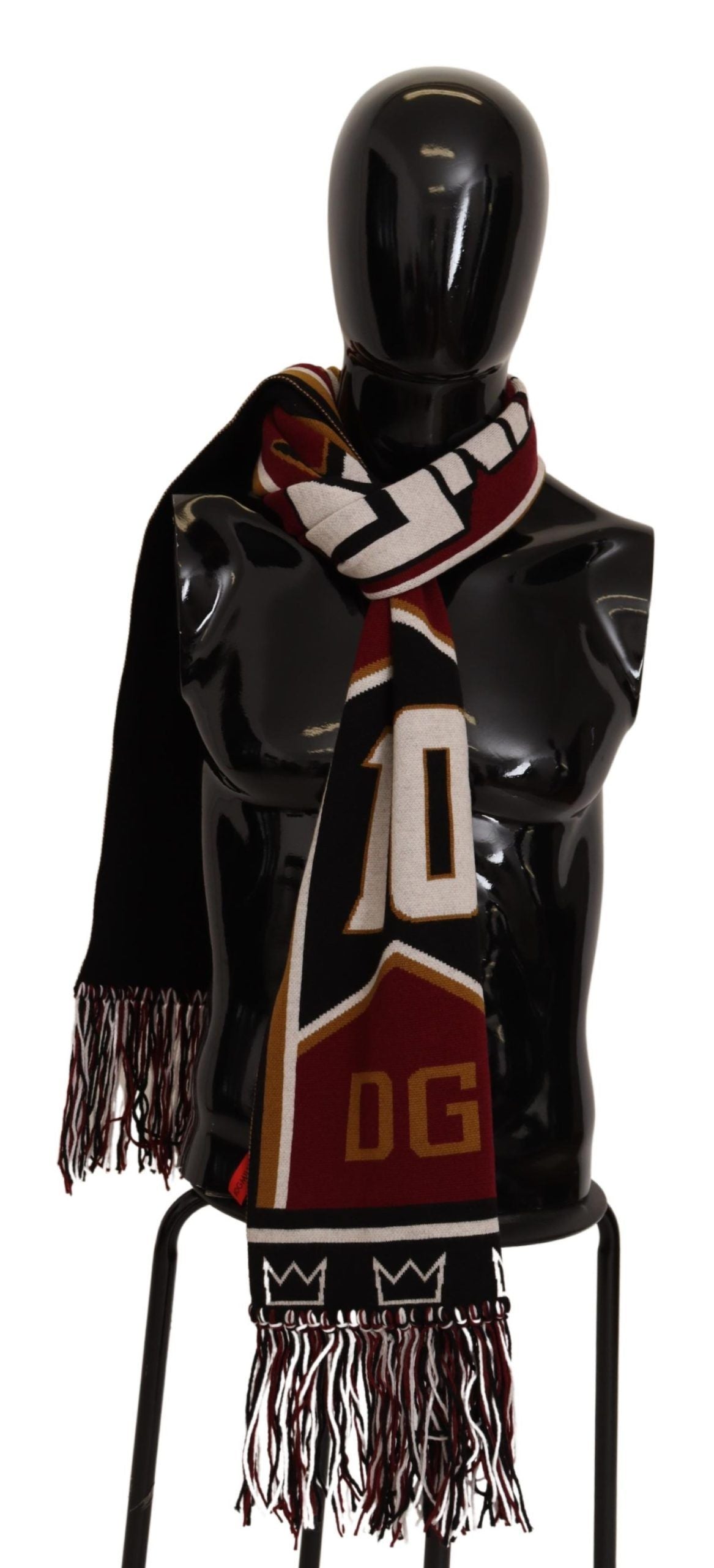 Dolce & Gabbana Multicolor Wool Knit DG King Shawl Wrap Scarf Dolce & Gabbana