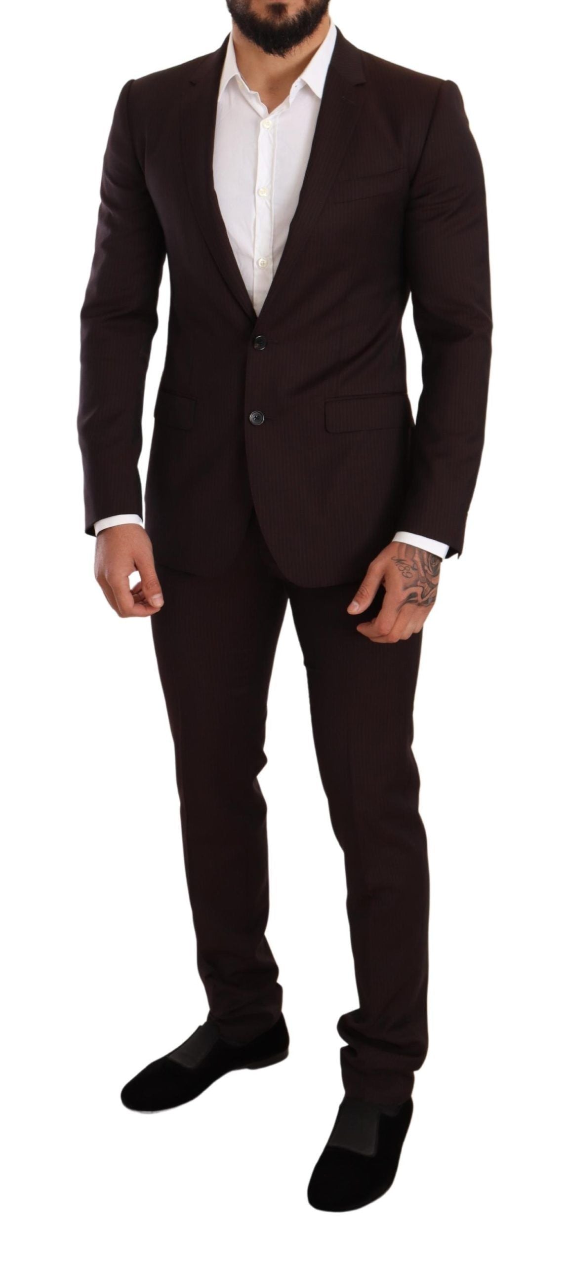 Dolce & Gabbana Bordeaux Wool MARTINI Slim Fit Suit Dolce & Gabbana