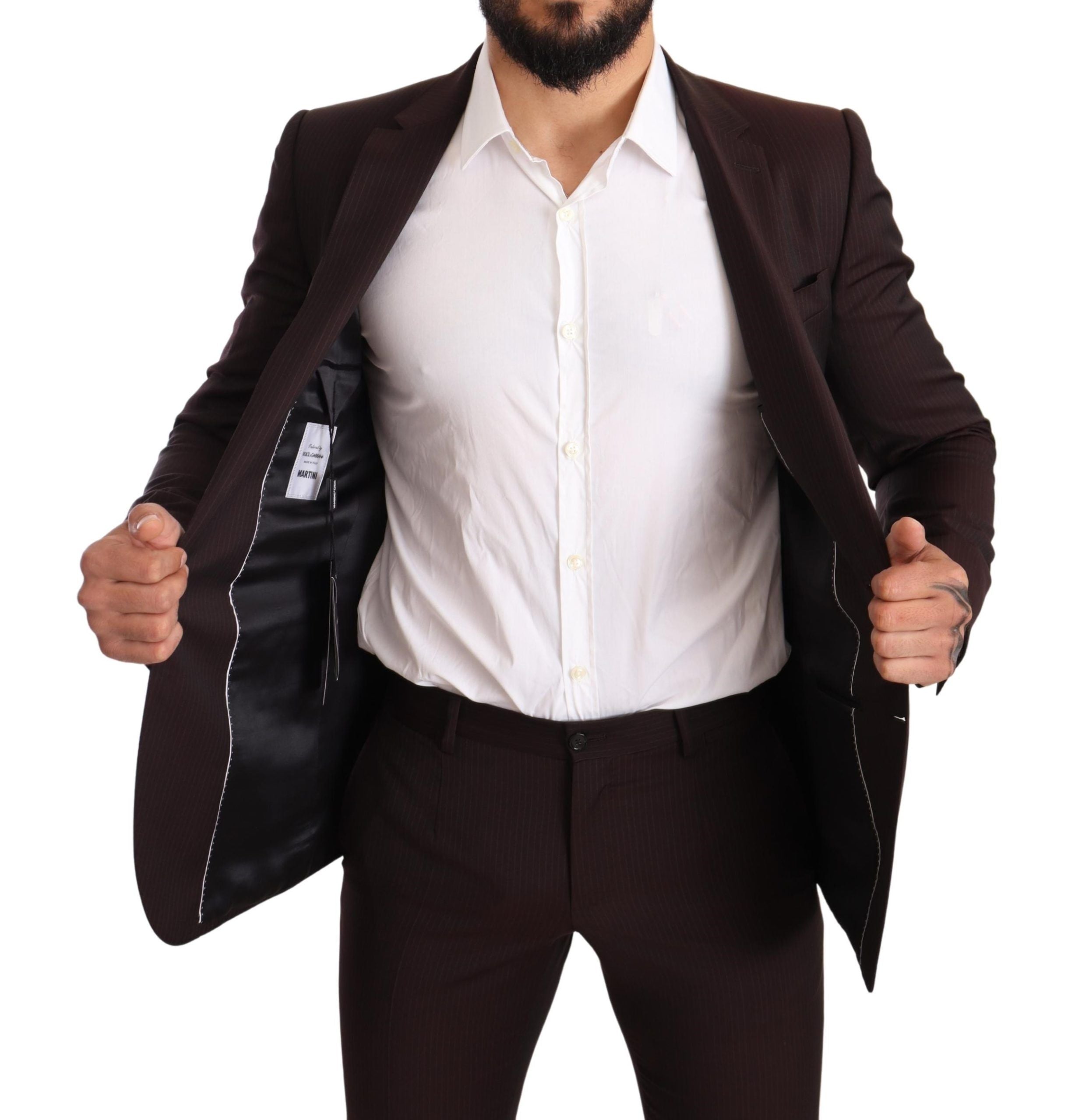 Dolce & Gabbana Bordeaux Wool MARTINI Slim Fit Suit Dolce & Gabbana