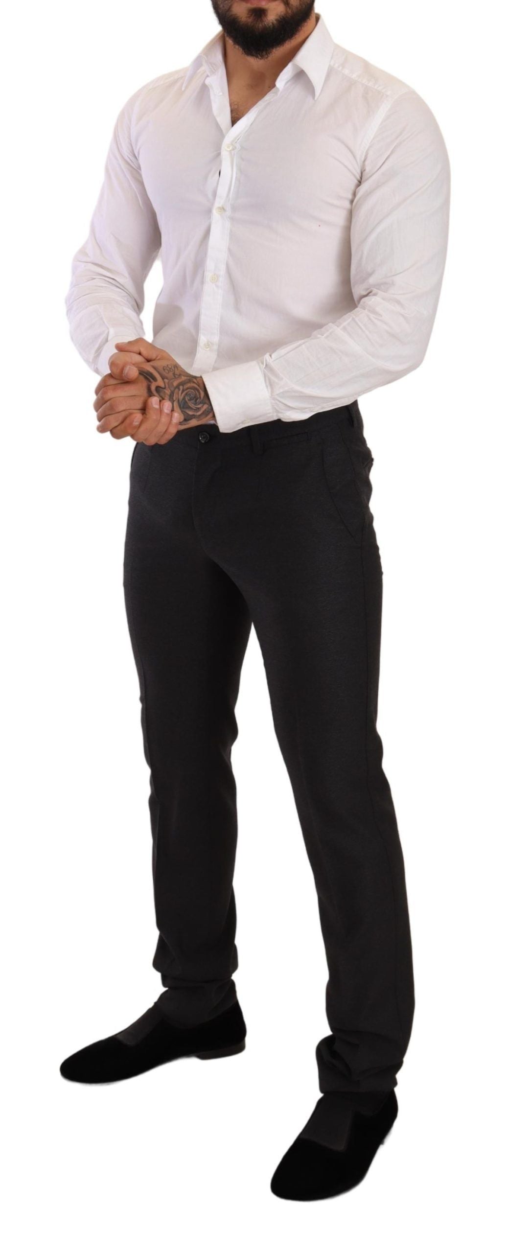 Dolce & Gabbana Gray Wool MARTINI Slim Fit Set Suit Dolce & Gabbana