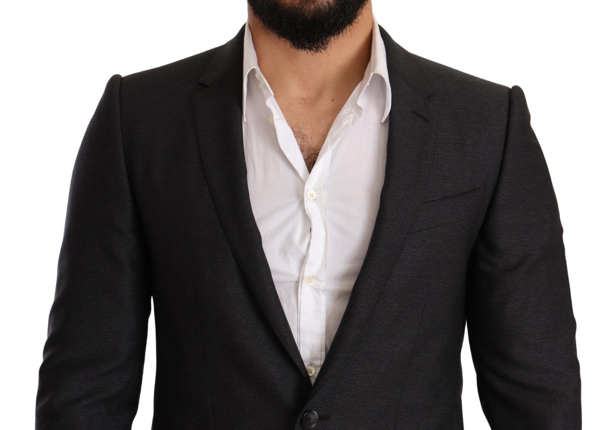 Dolce & Gabbana Gray Wool MARTINI Slim Fit Set Suit Dolce & Gabbana