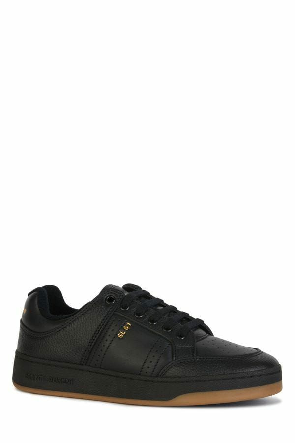 Saint Laurent Black Calf Leather Low Top Sneakers Saint Laurent