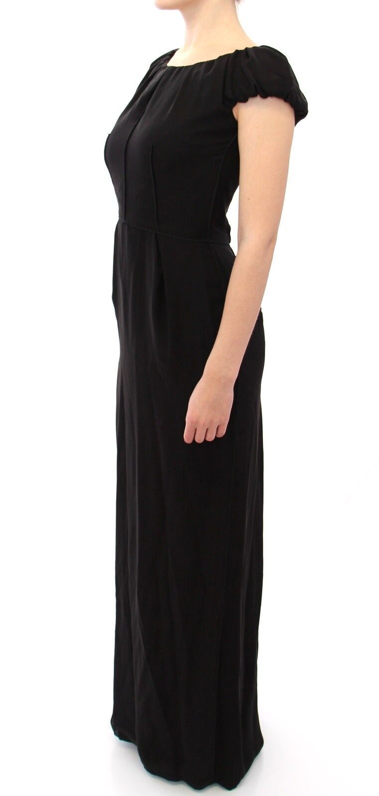 Dolce & Gabbana Black Silk Shortsleeve Gown Maxi IT Dress Dolce & Gabbana