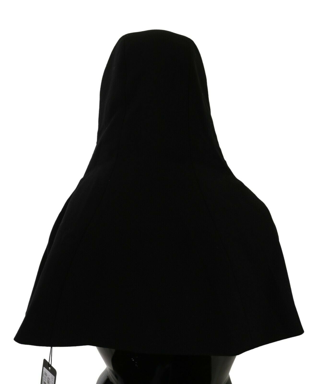 Dolce & Gabbana Black Wool Whole Head Hooded Scarf Hat Dolce & Gabbana
