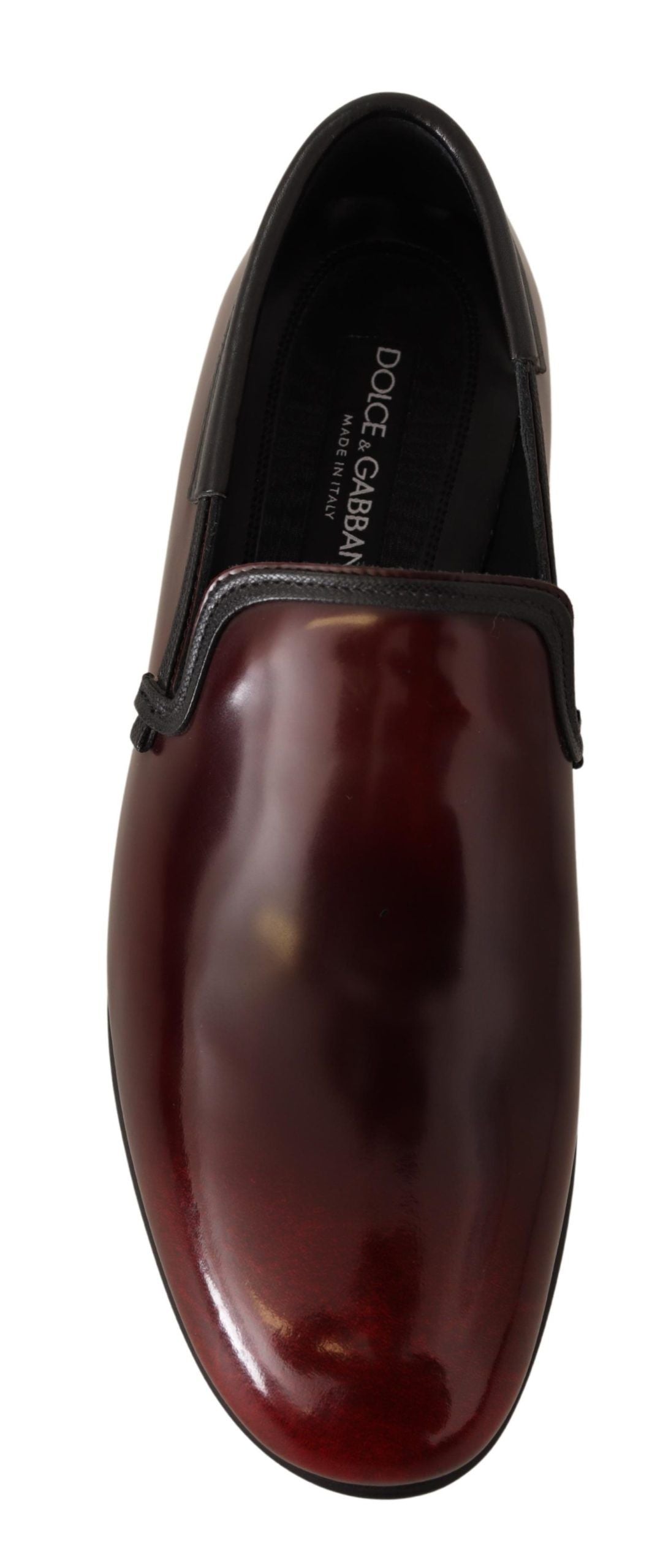 Dolce & Gabbana Bordeaux Patent Leather Dress Loafers Shoes Dolce & Gabbana