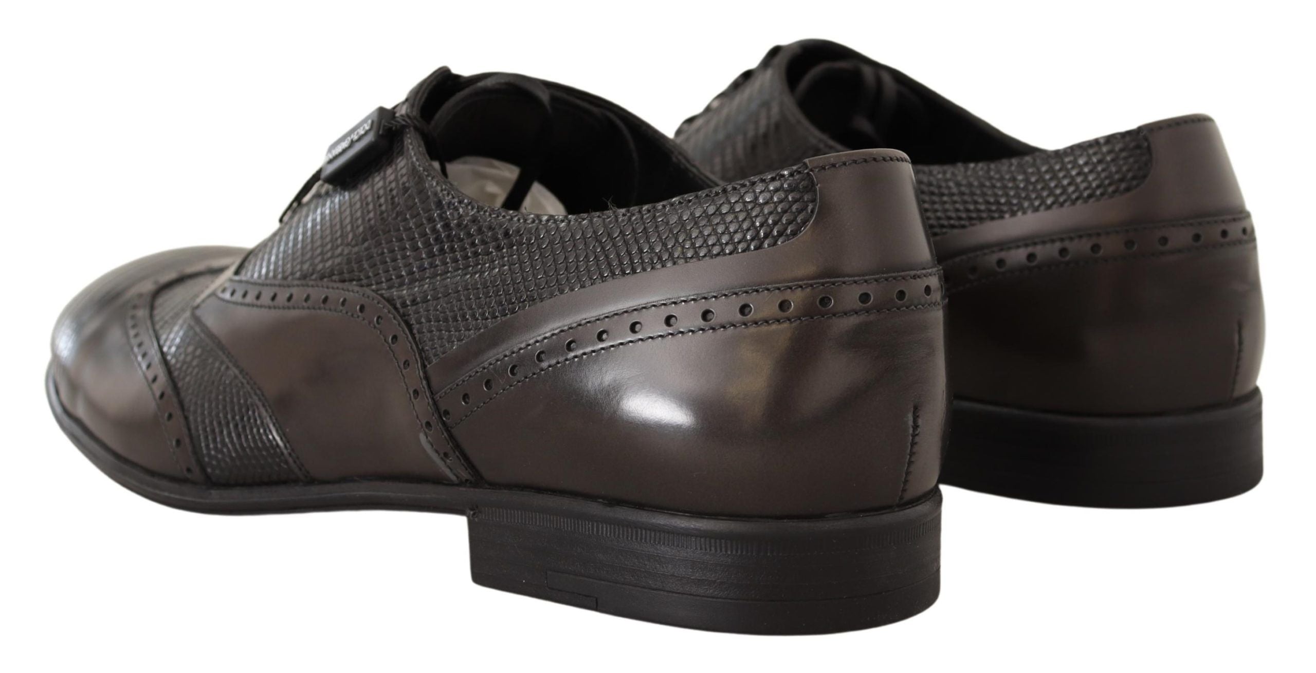 Dolce & Gabbana Brown Lizard Skin Leather Oxford Dress Shoes Dolce & Gabbana