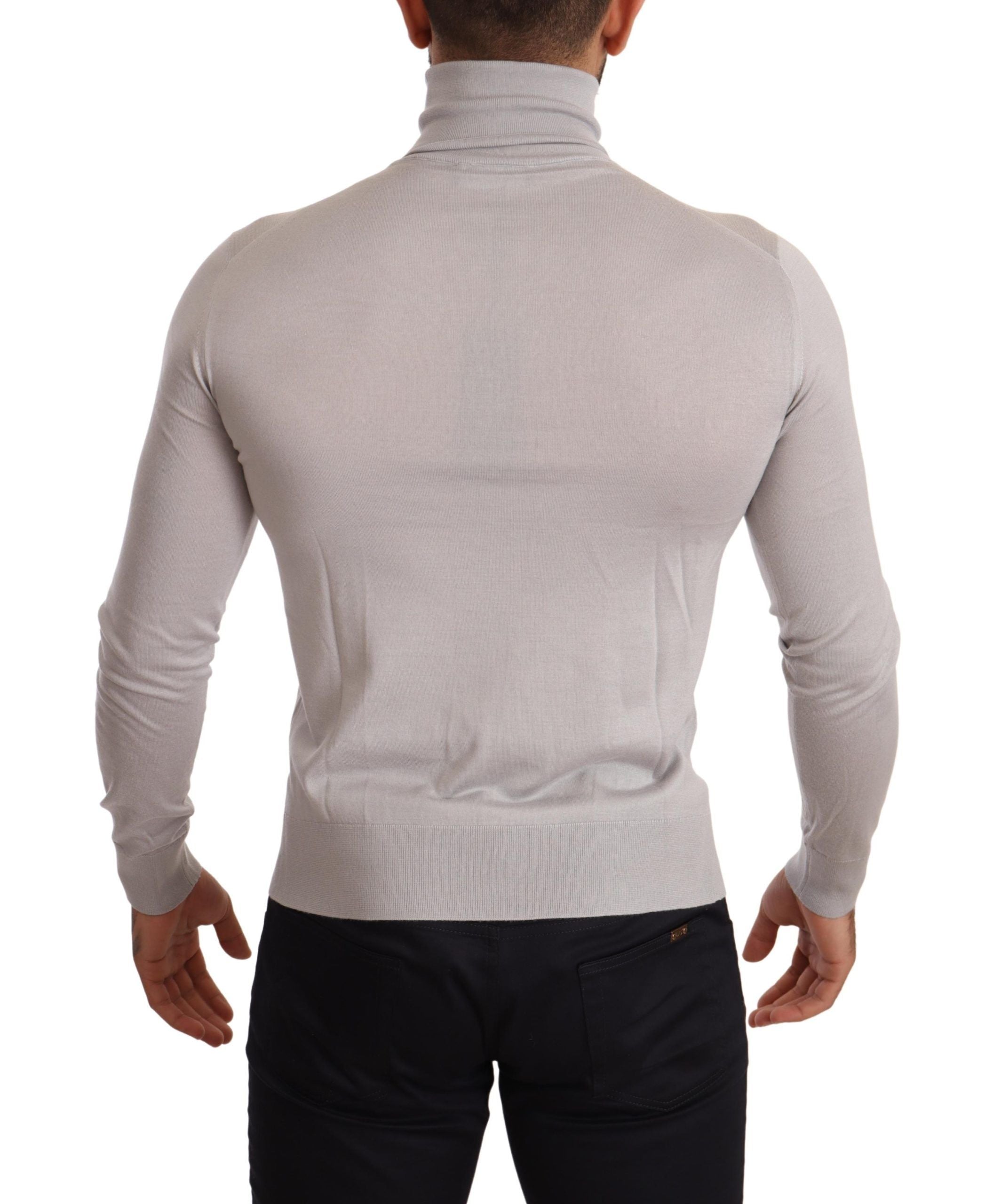 Dolce & Gabbana Gray Cashmere Turtleneck Pullover Sweater Dolce & Gabbana