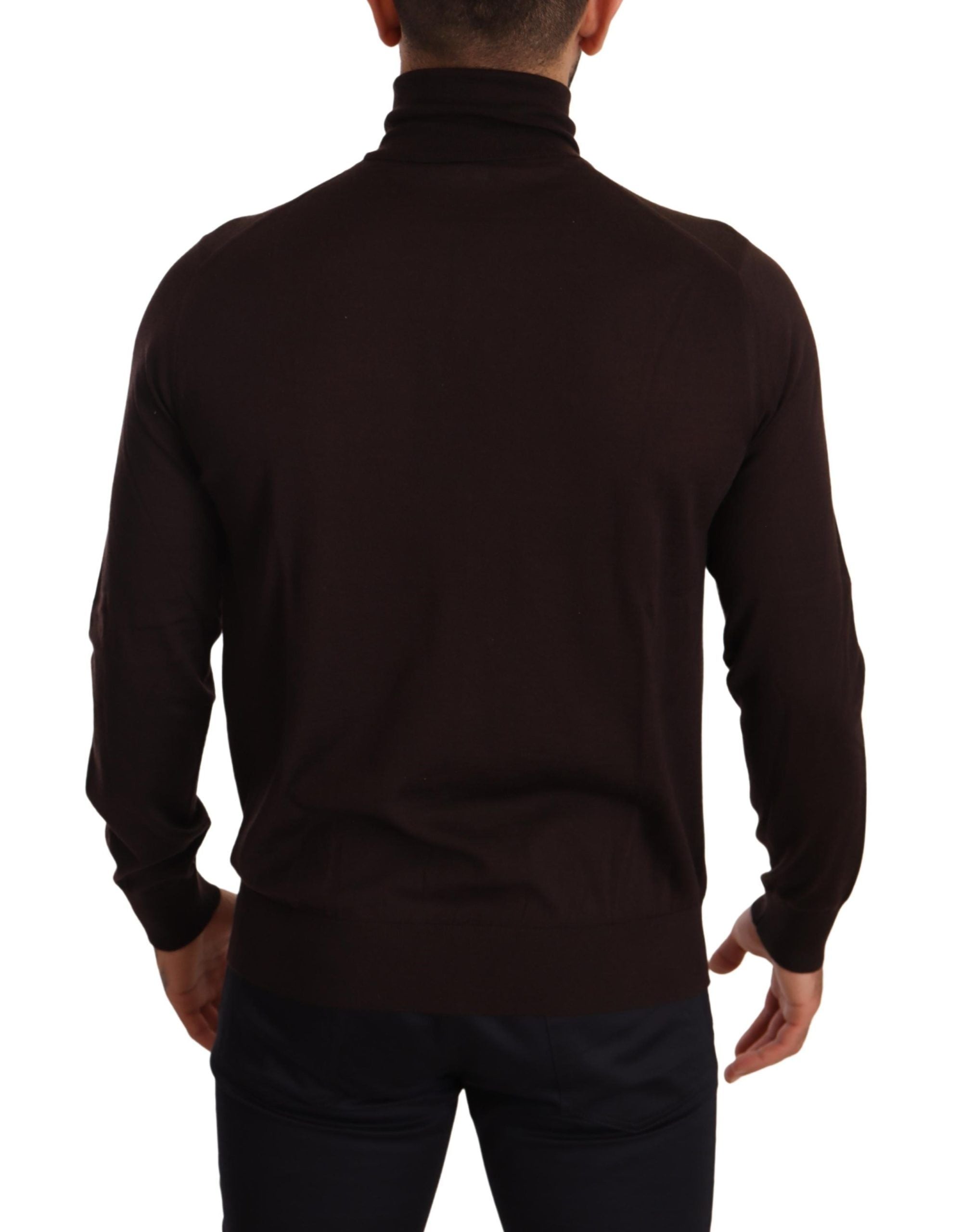 Dolce & Gabbana Brown Cashmere Turtleneck Pullover Sweater Dolce & Gabbana