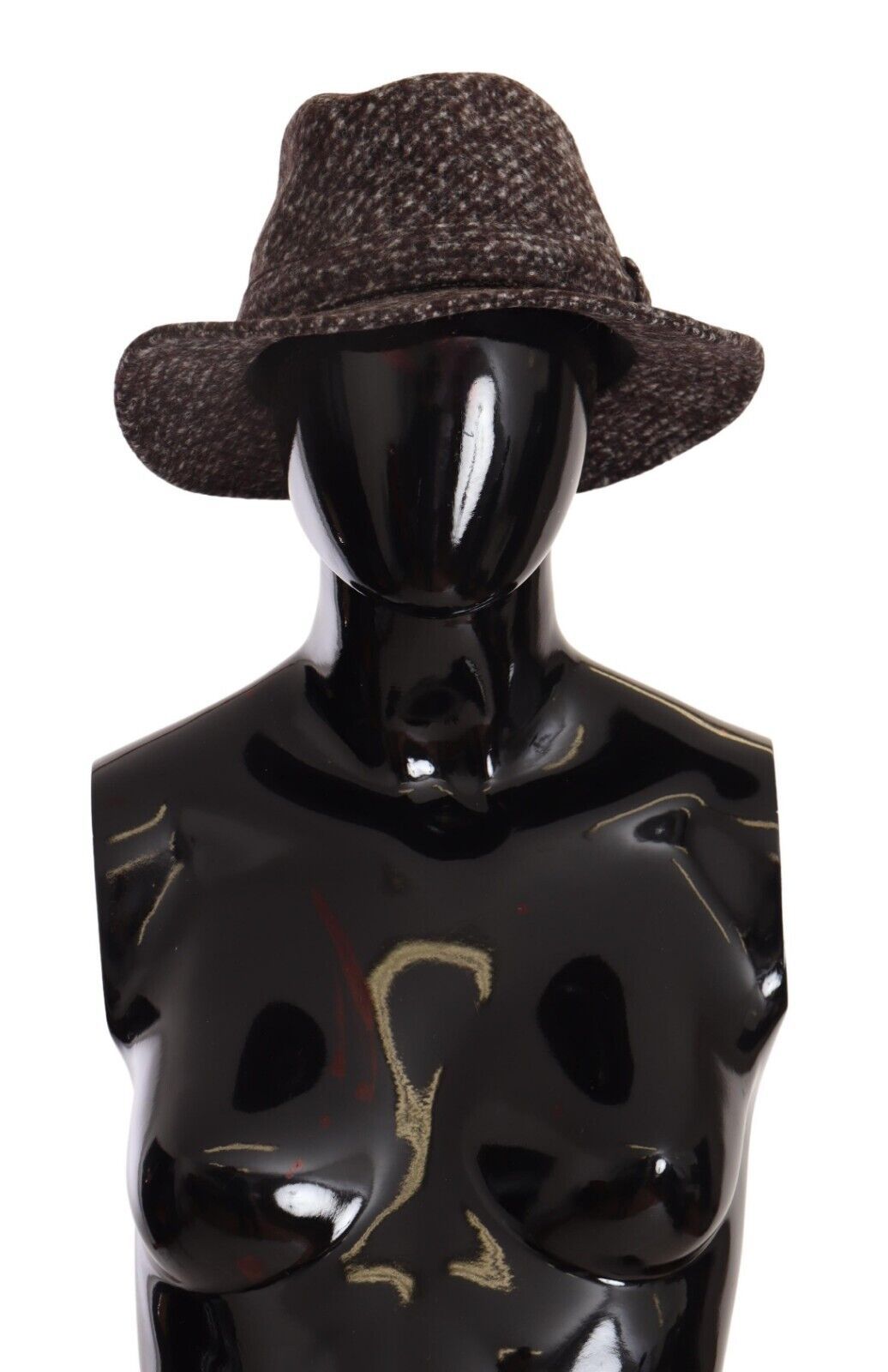 Dolce & Gabbana Gray Melange Blended Textured Tweed Hat Dolce & Gabbana