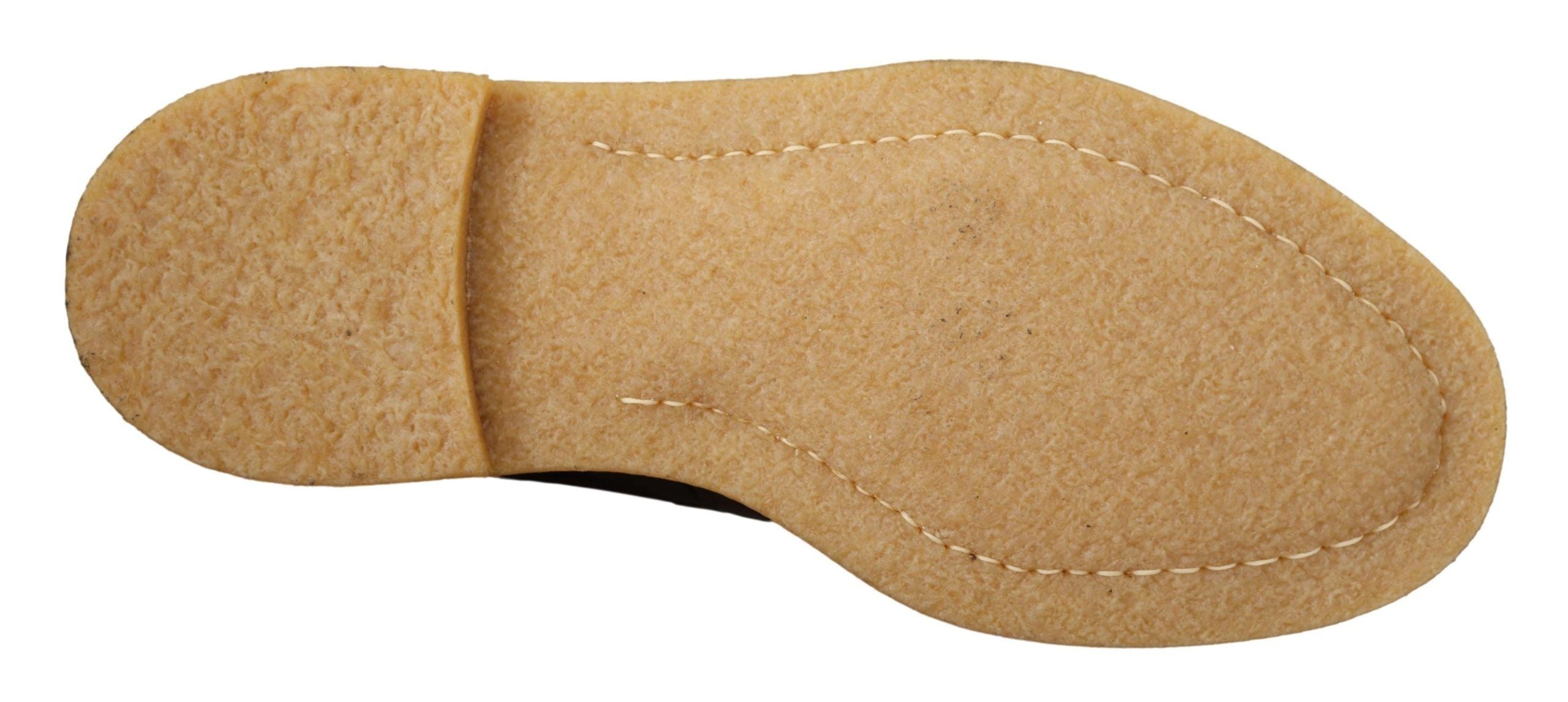 Dolce & Gabbana Brown Velvet Exotic Leather Boots Dolce & Gabbana