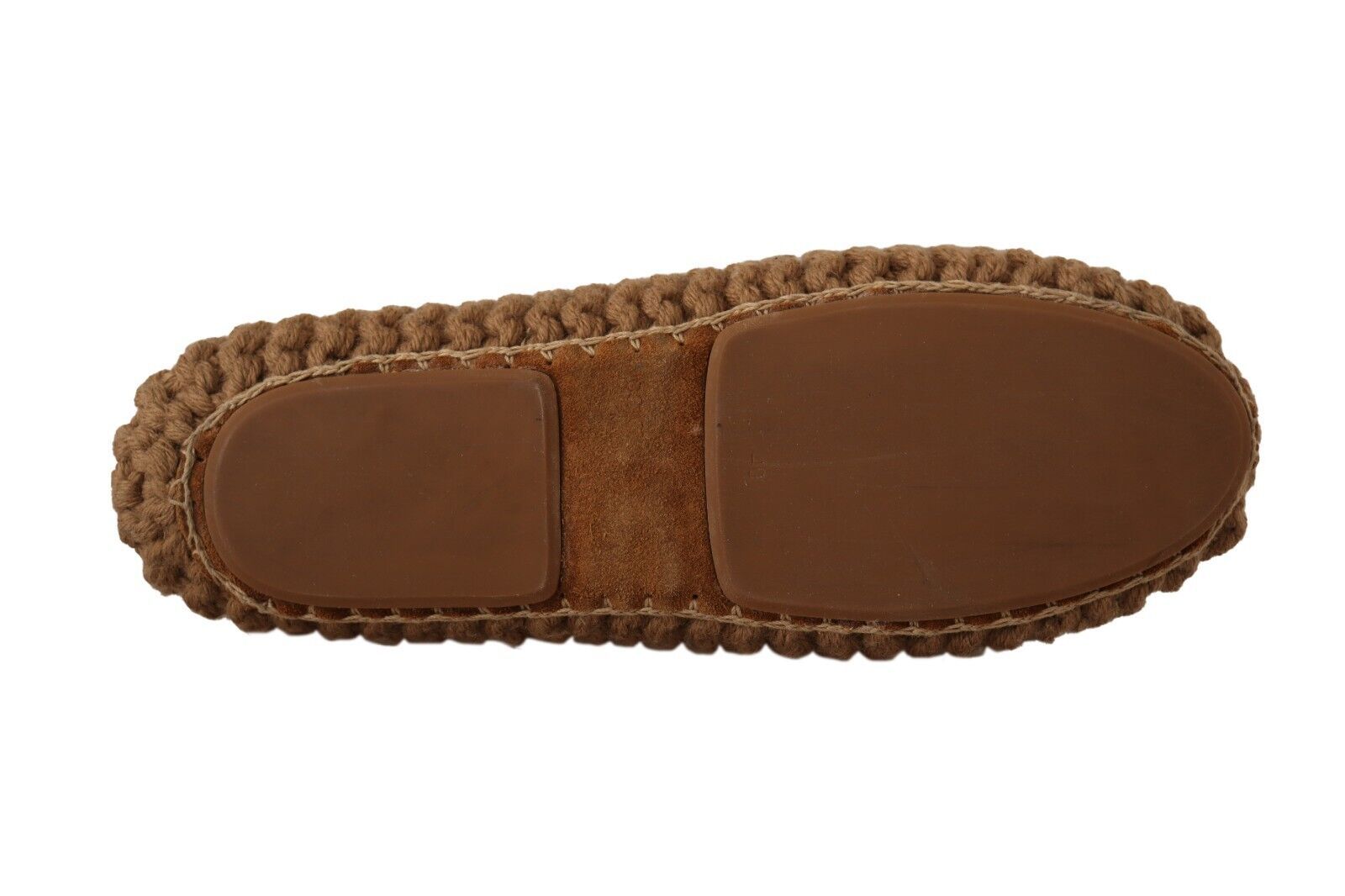 Dolce & Gabbana Brown Slip On Ballerina Flats Wool Knit Shoes Dolce & Gabbana