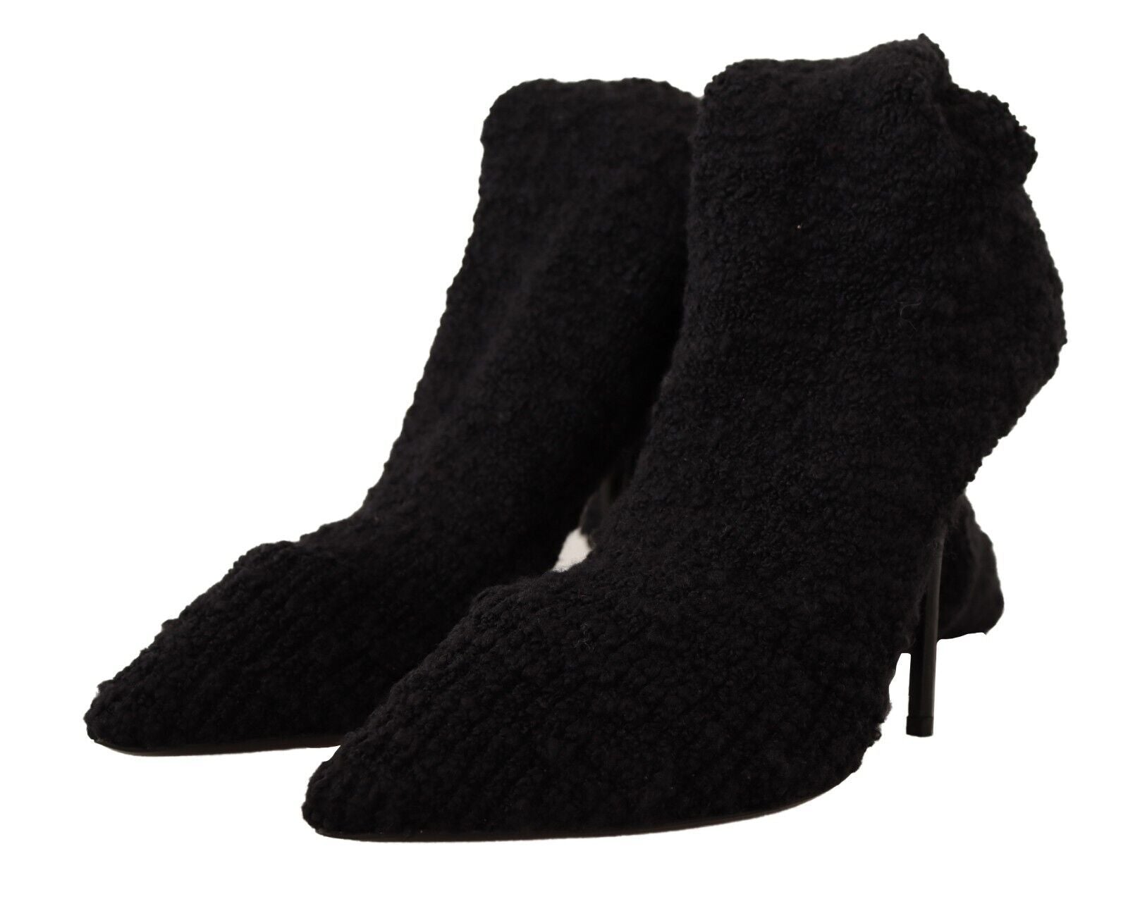 Dolce & Gabbana Black Stretch Socks Knee High Booties Shoes Dolce & Gabbana