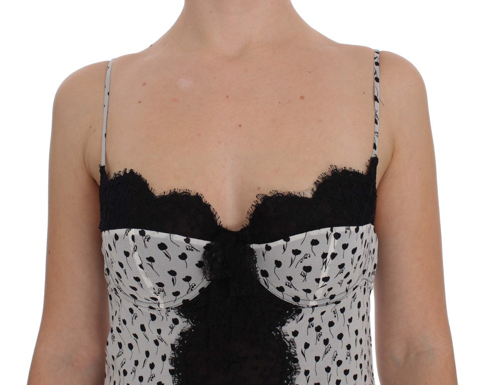 Dolce & Gabbana Black Silk Lace Babydoll Lingerie Top Dolce & Gabbana