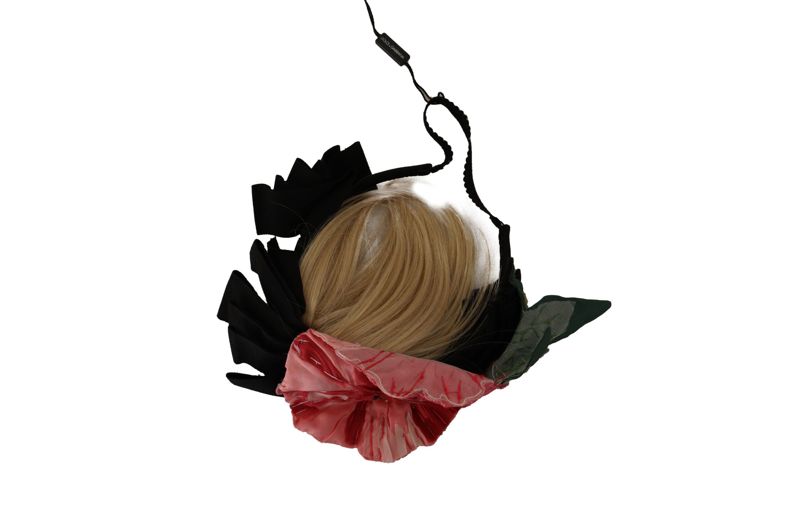Dolce & Gabbana Black Silk White Hair Parrucchiera Diadem Headband Dolce & Gabbana