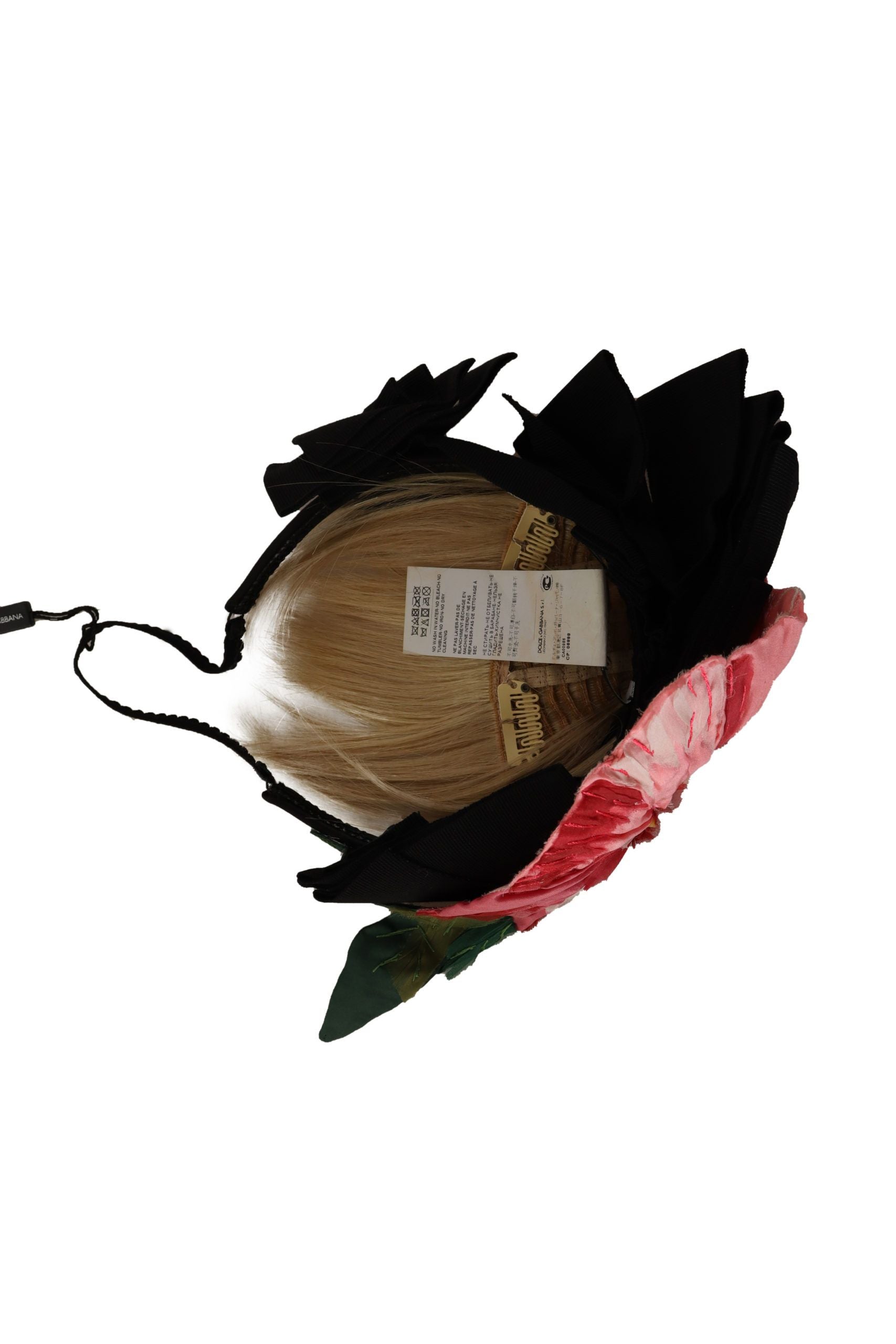 Dolce & Gabbana Black Silk White Hair Parrucchiera Diadem Headband Dolce & Gabbana