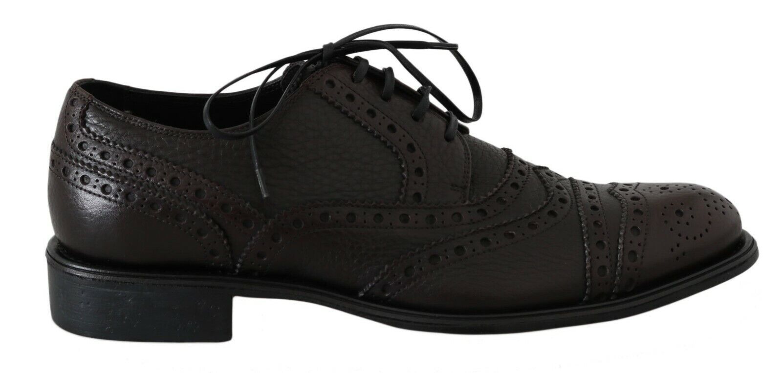 Dolce & Gabbana Brown Leather Wingtip Derby Formal Shoes Dolce & Gabbana