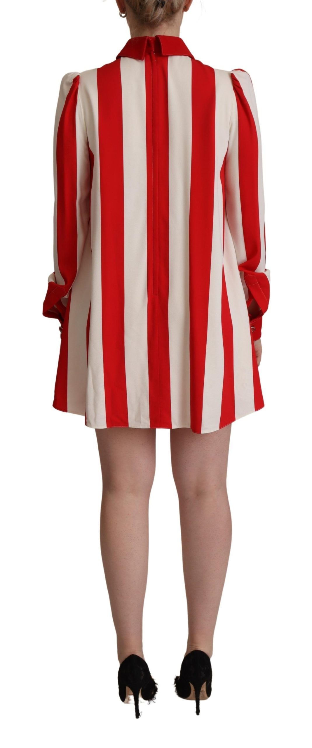 Dolce & Gabbana White Red Stretch Mini Shirt Gown Dress Dolce & Gabbana