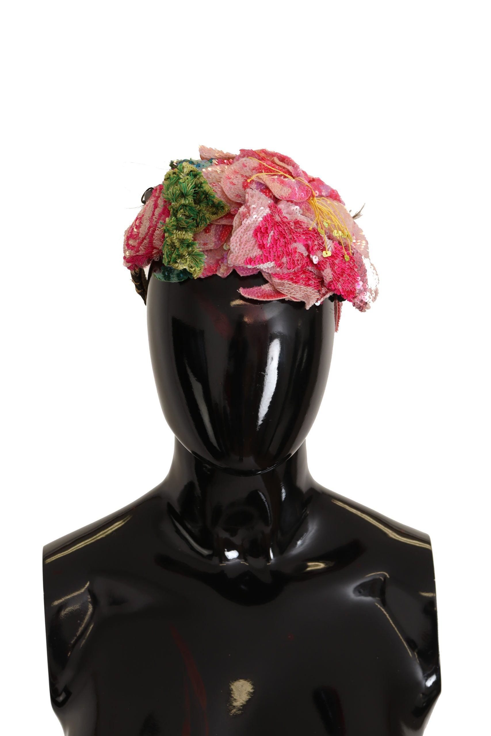 Dolce & Gabbana Multicolor Sequined Lurex Black Hair Headband Dolce & Gabbana