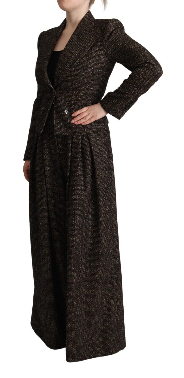 Dolce & Gabbana Dark Brown Wool Single Breasted 2 Pc Jacket Pants Dolce & Gabbana