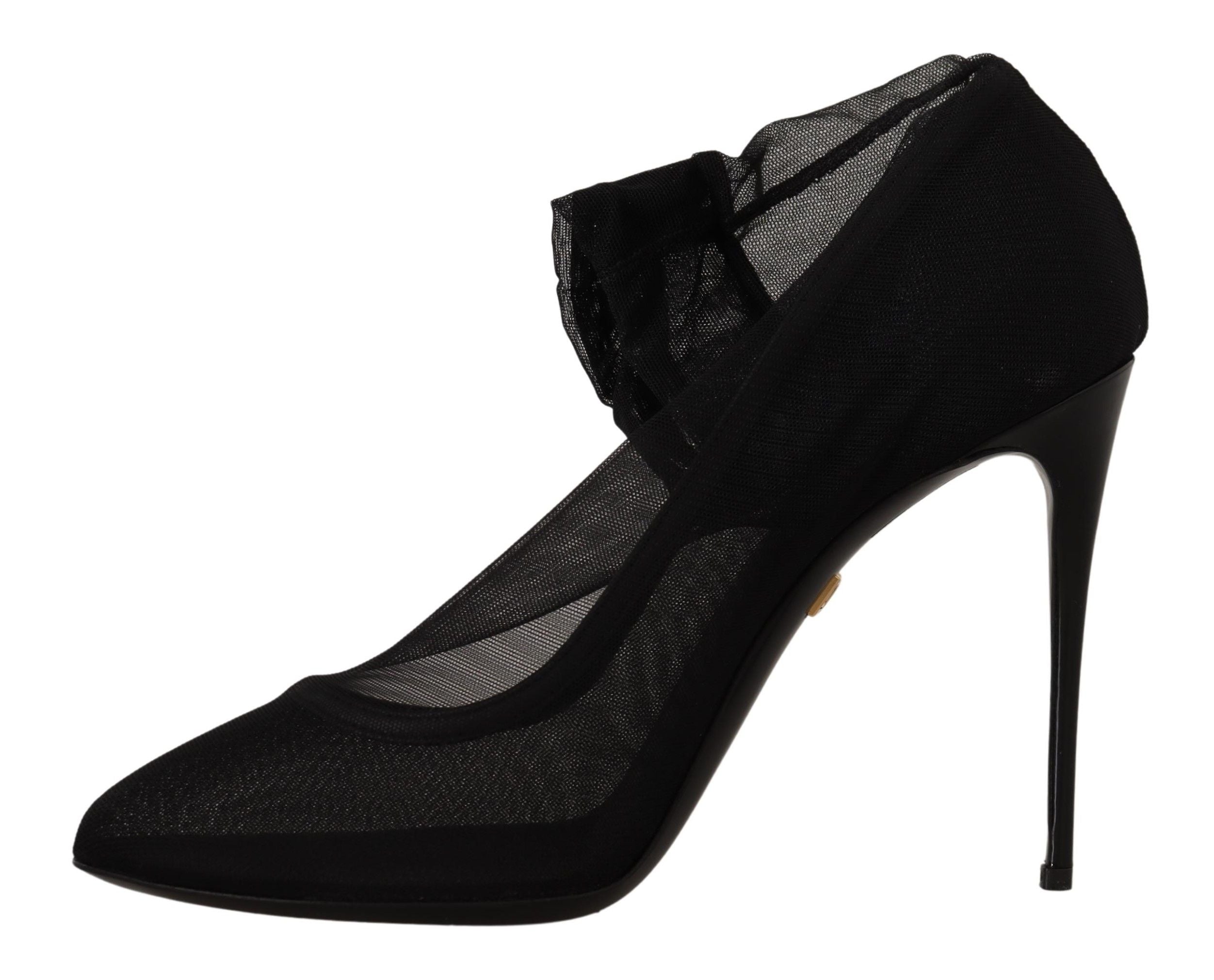Dolce & Gabbana Black Tulle Stretch Boots Pumps Shoes Dolce & Gabbana