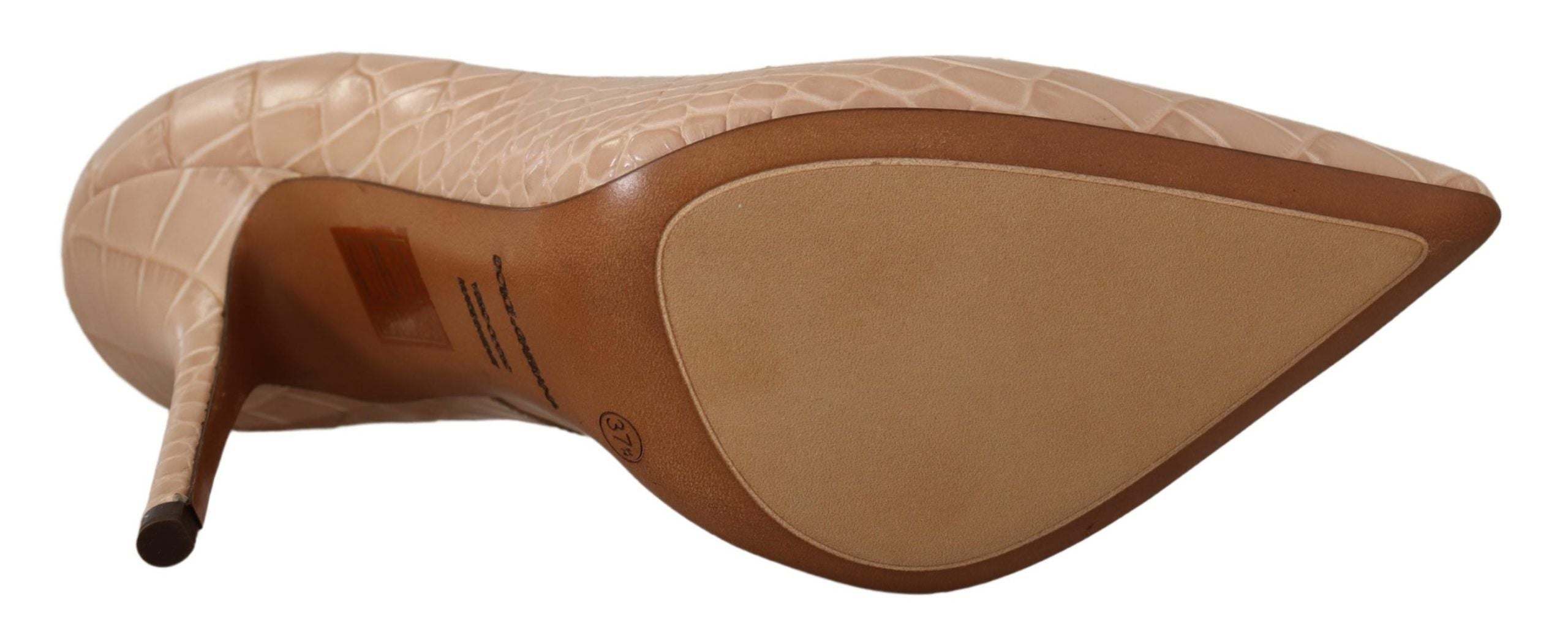 Dolce & Gabbana Beige Leather Bellucci Heels Pumps Shoes Dolce & Gabbana
