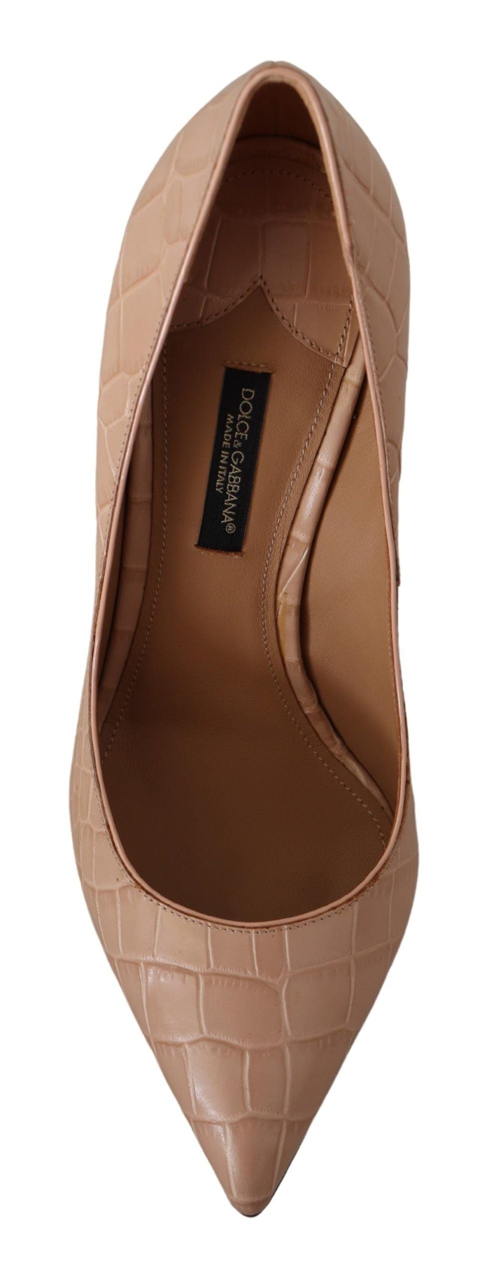 Dolce & Gabbana Beige Leather Bellucci Heels Pumps Shoes Dolce & Gabbana