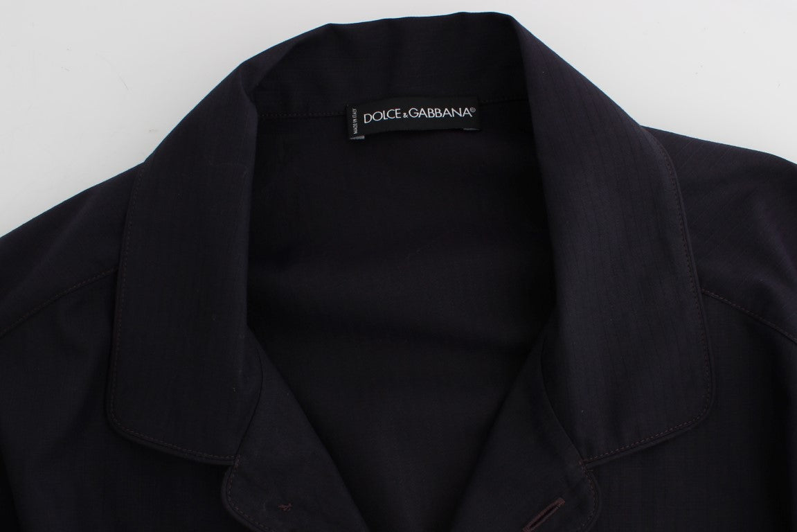 Dolce & Gabbana Purple Striped Cotton Pajama Lounge Shirt Dolce & Gabbana